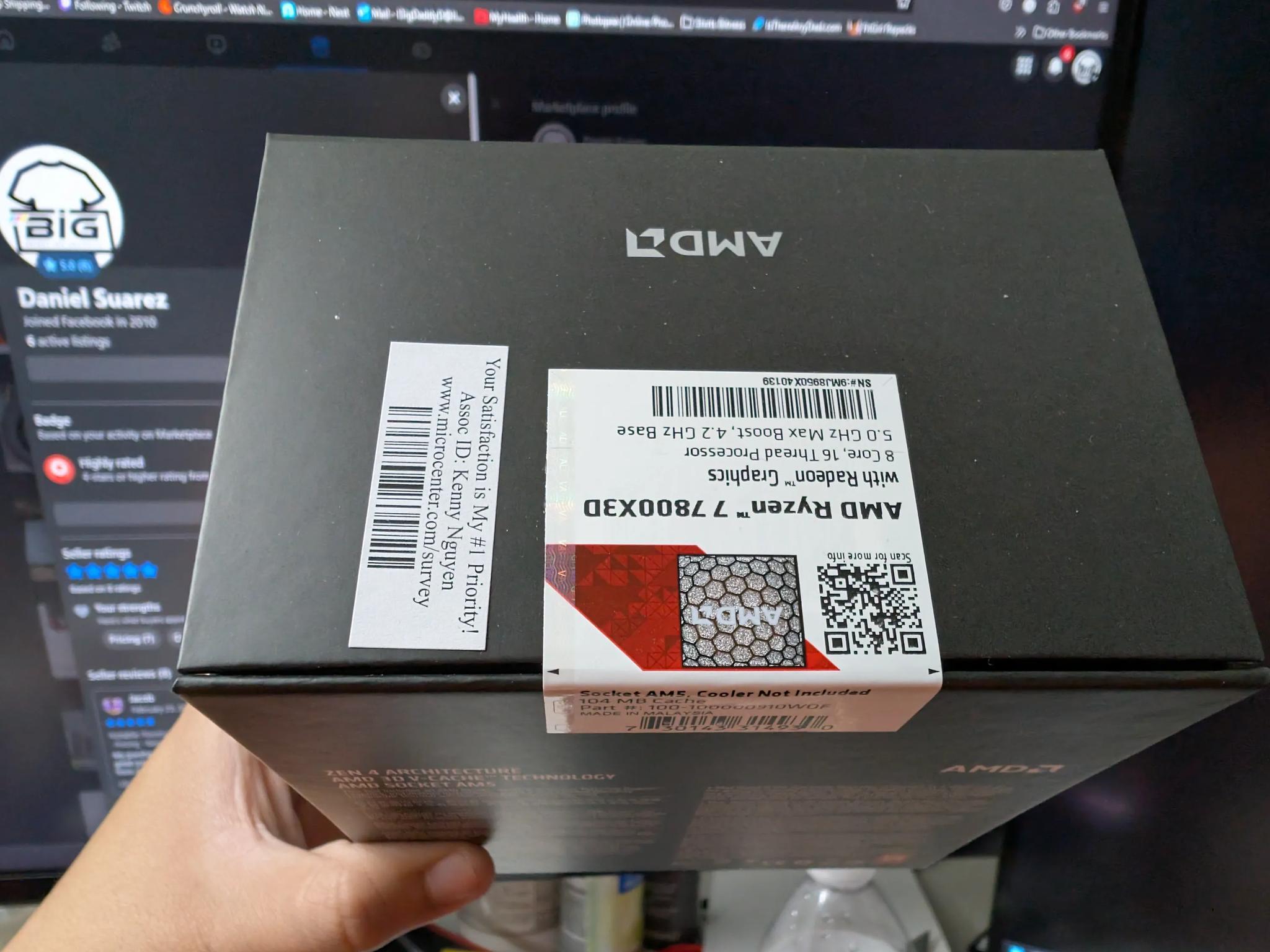 NEW & SEALED AMD Ryzen 7 7800X3D Raphael AM5 4.2GHz 8-Core Boxed Processor - Heatsink Not Included