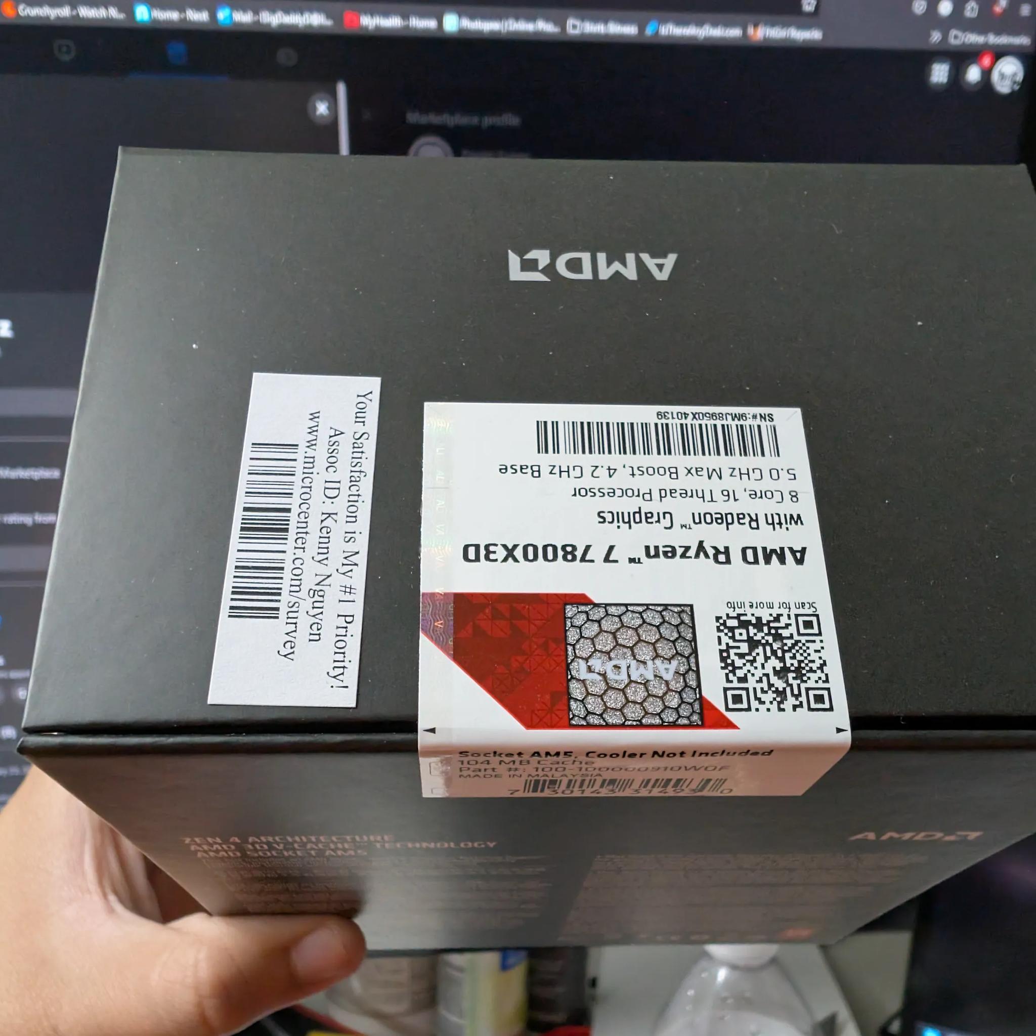 NEW & SEALED AMD Ryzen 7 7800X3D Raphael AM5 4.2GHz 8-Core Boxed Processor - Heatsink Not Included