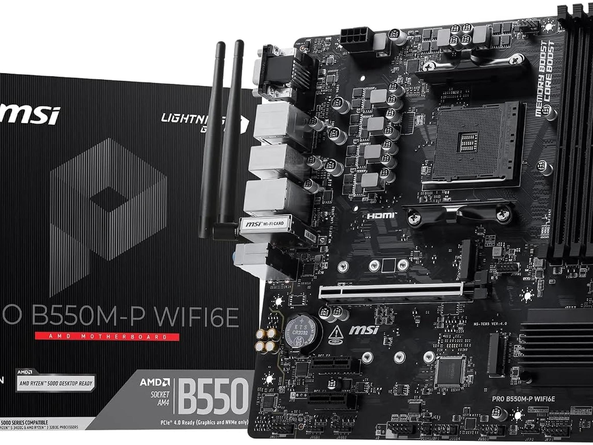 MSI PRO B550M-P WIFI6E AM4 Micro-ATX Motherboard – Wi-Fi 6E, PCIe 4.0, Dual M.2