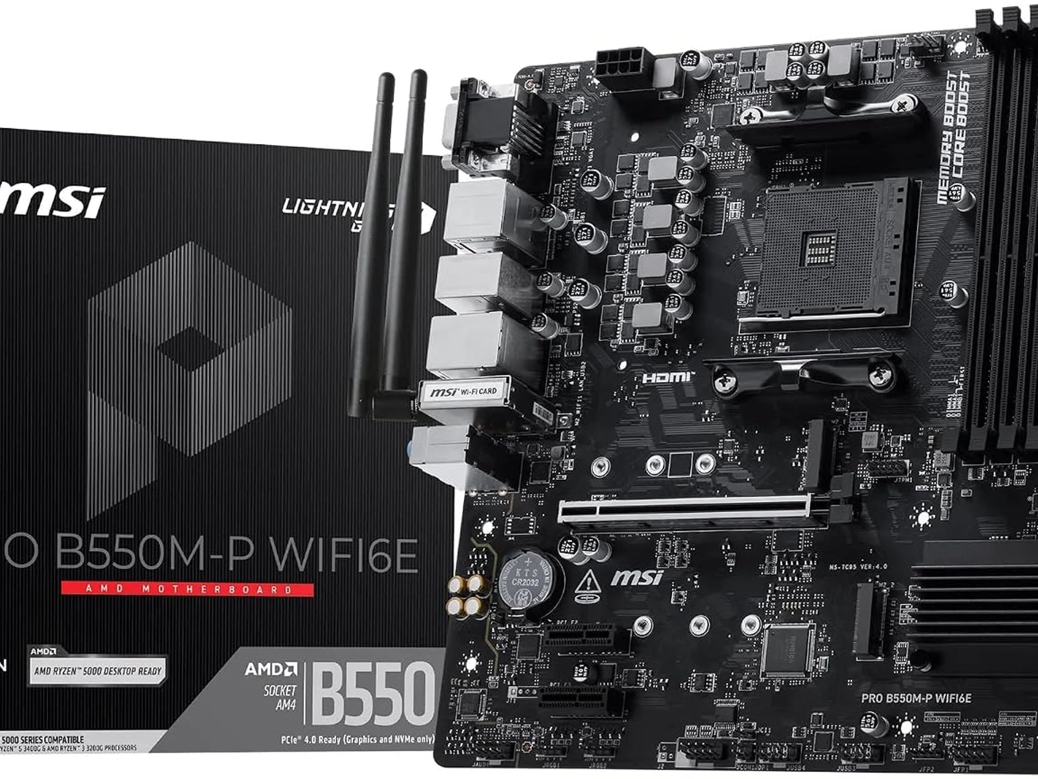 MSI PRO B550M-P WIFI6E AM4 Micro-ATX Motherboard – Wi-Fi 6E, PCIe 4.0, Dual M.2