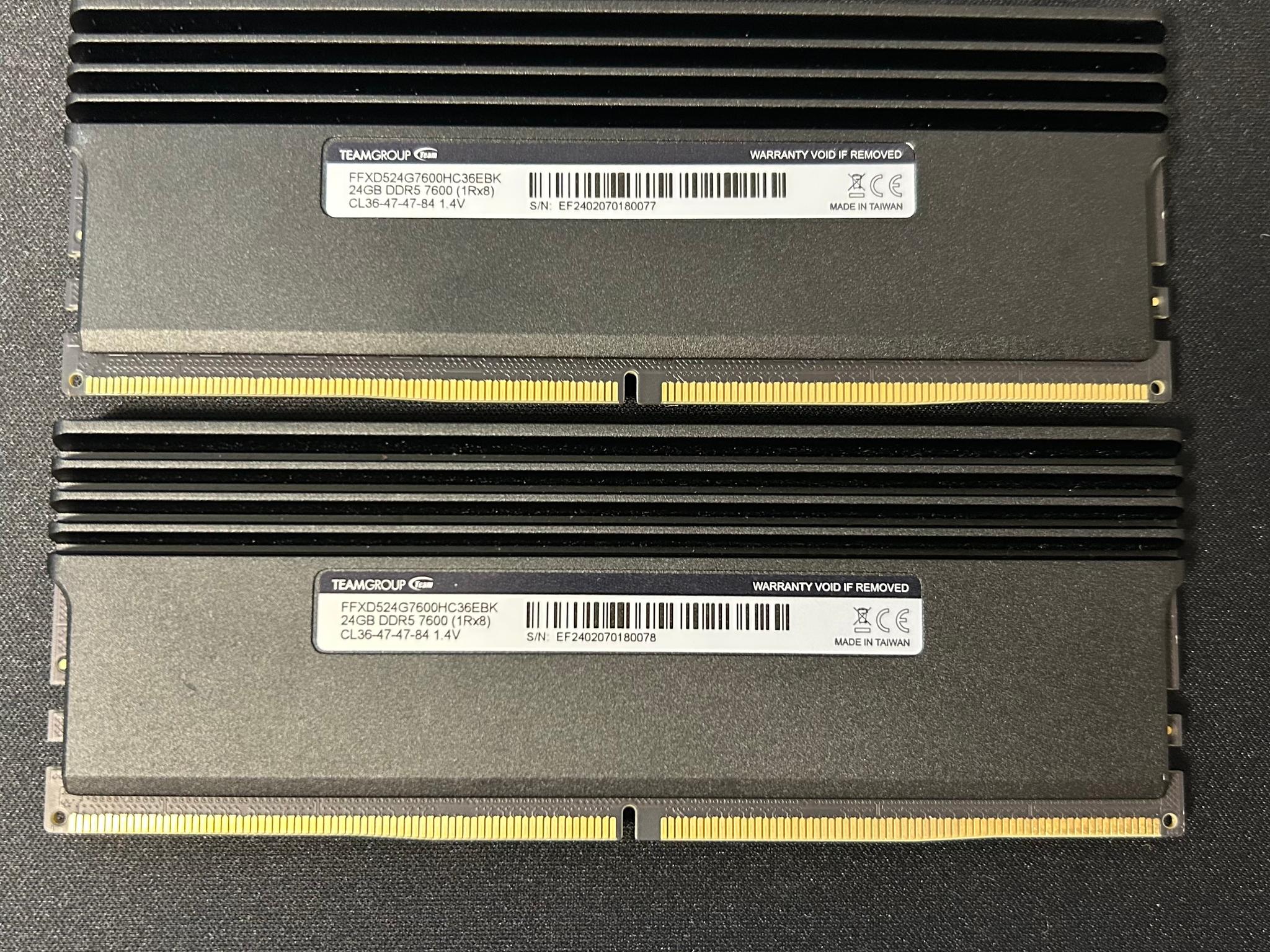TeamGroup T-Force Xtreem DDR5 | 48GB (2×24GB) | 7600MHz CL36 | Narvik Black