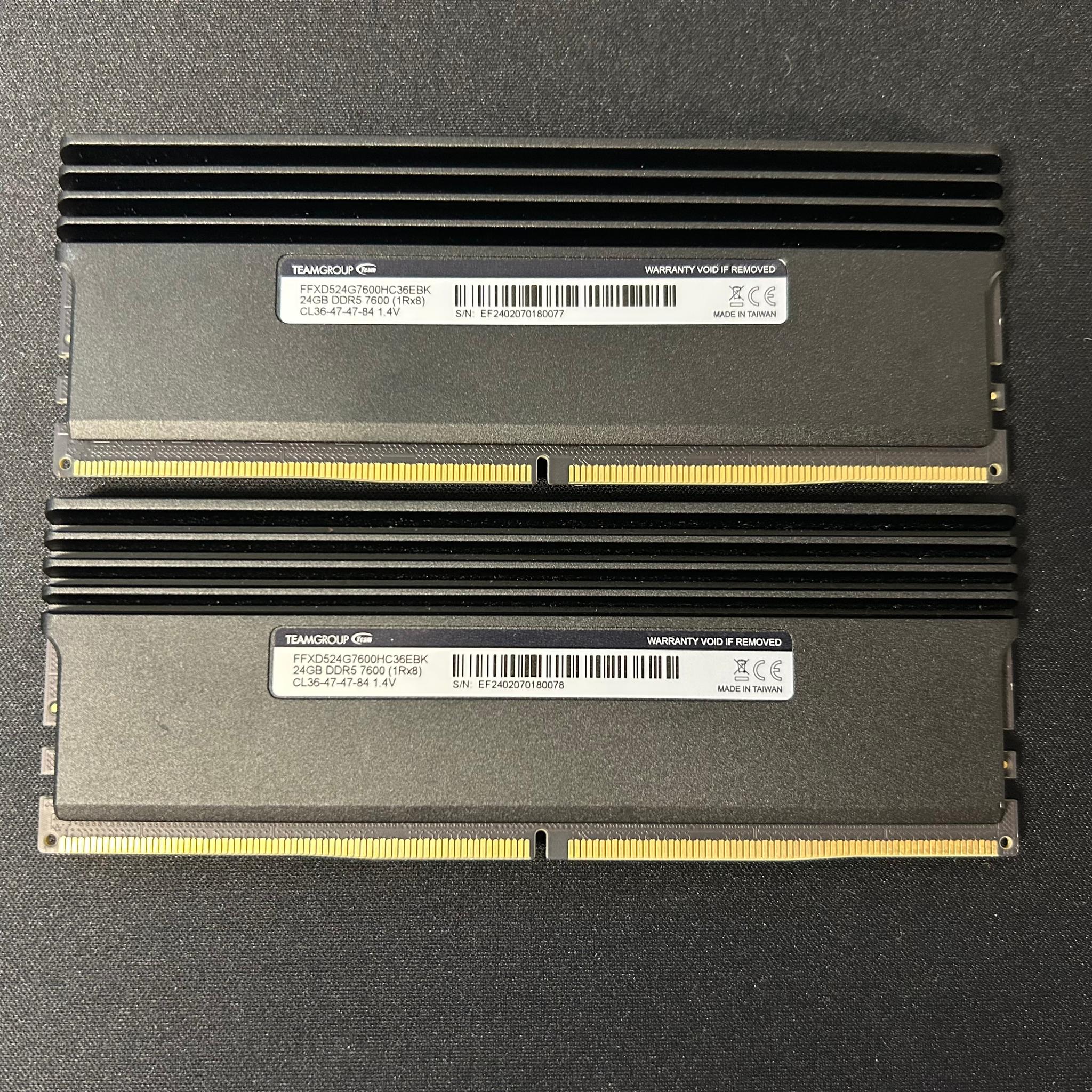 TeamGroup T-Force Xtreem DDR5 | 48GB (2×24GB) | 7600MHz CL36 | Narvik Black