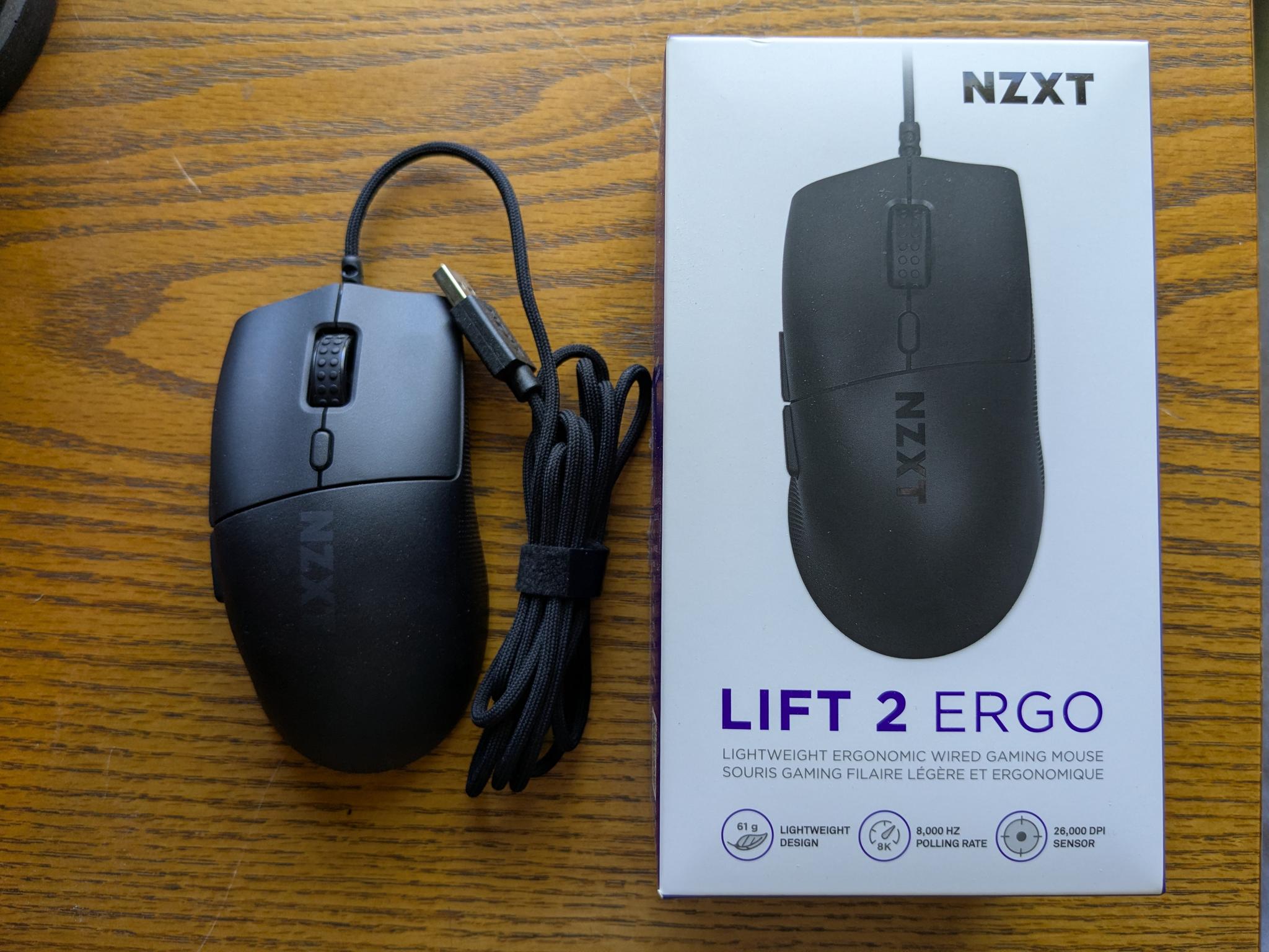 NZXT Lift 2 Ergo 8000 Hz Polling, 61g, PixArt PMW3395
