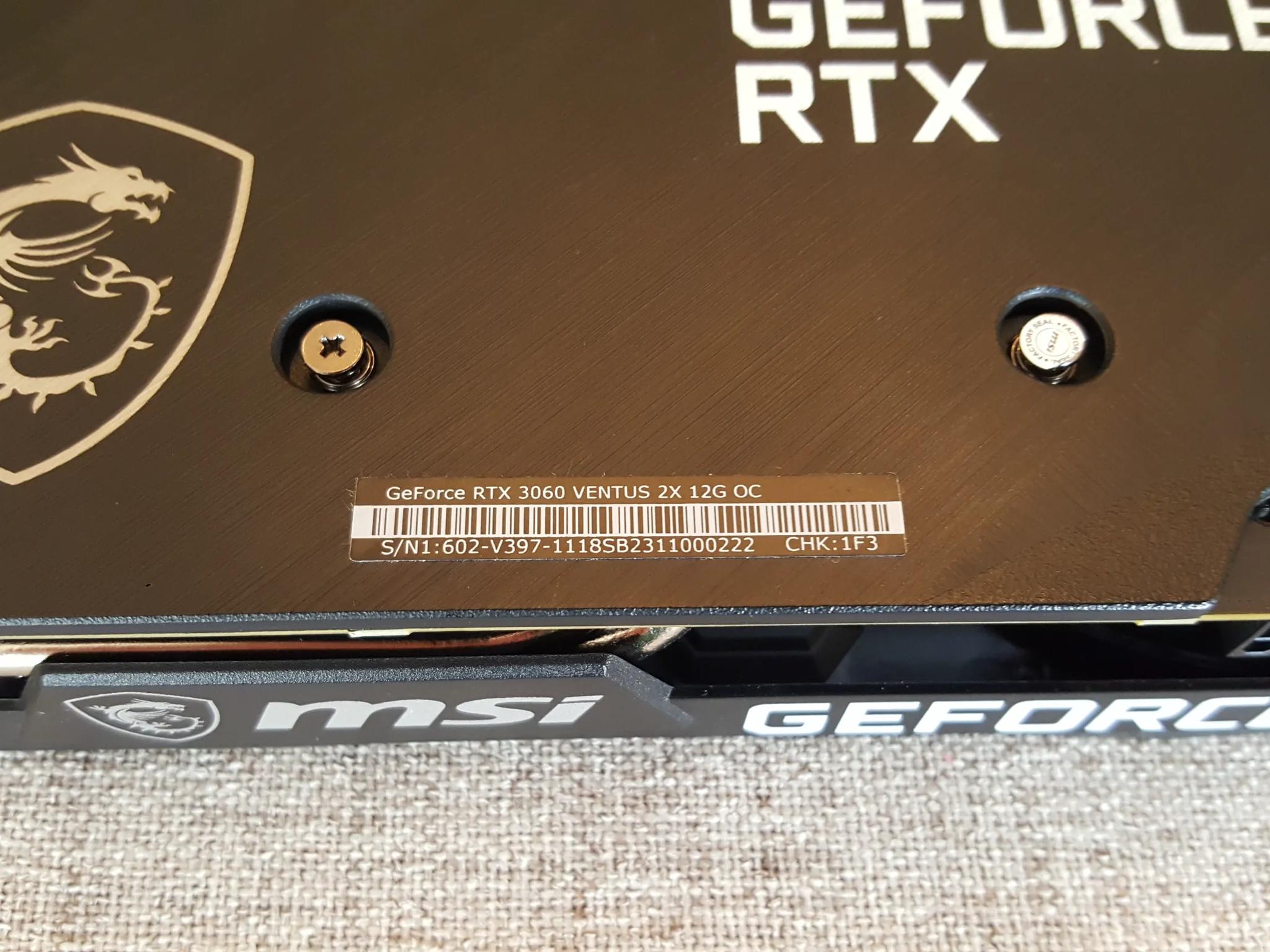 Nvidia RTX 3060 12GB MSI VENTUS 2X OC