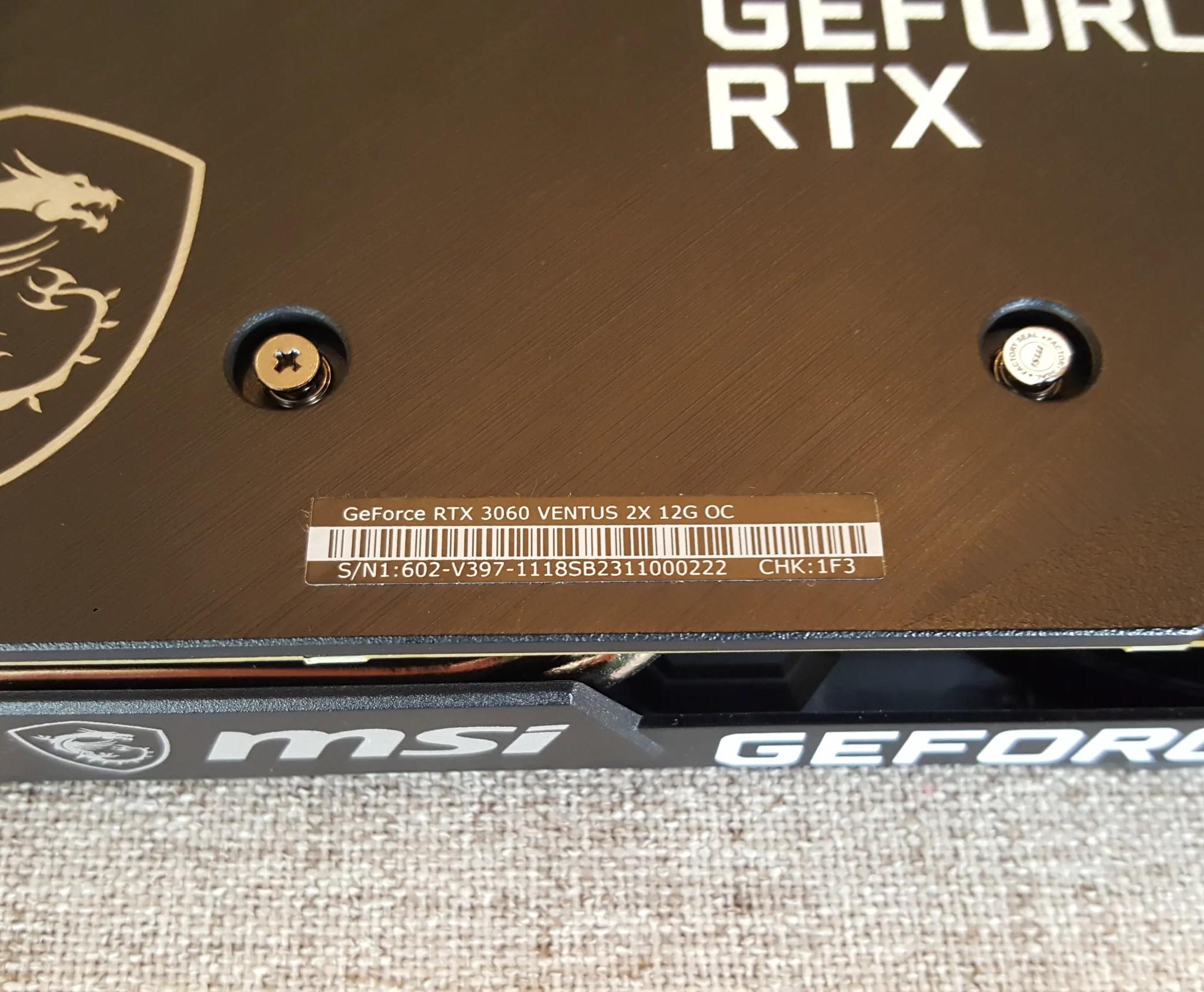 Nvidia RTX 3060 12GB MSI VENTUS 2X OC