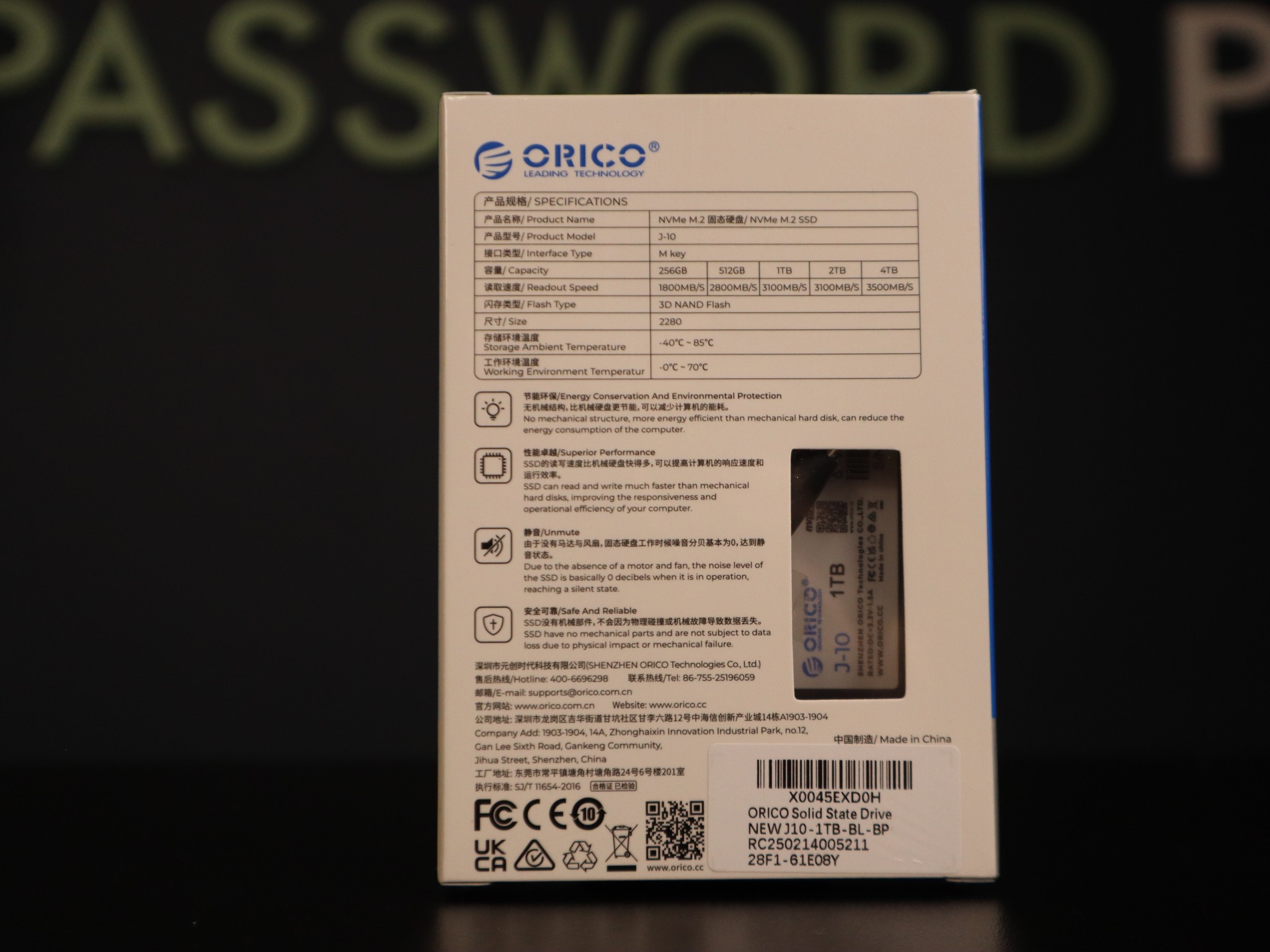 Orico 1TB NVME - GEN3 - 3100MB/s - Brand New Sealed!