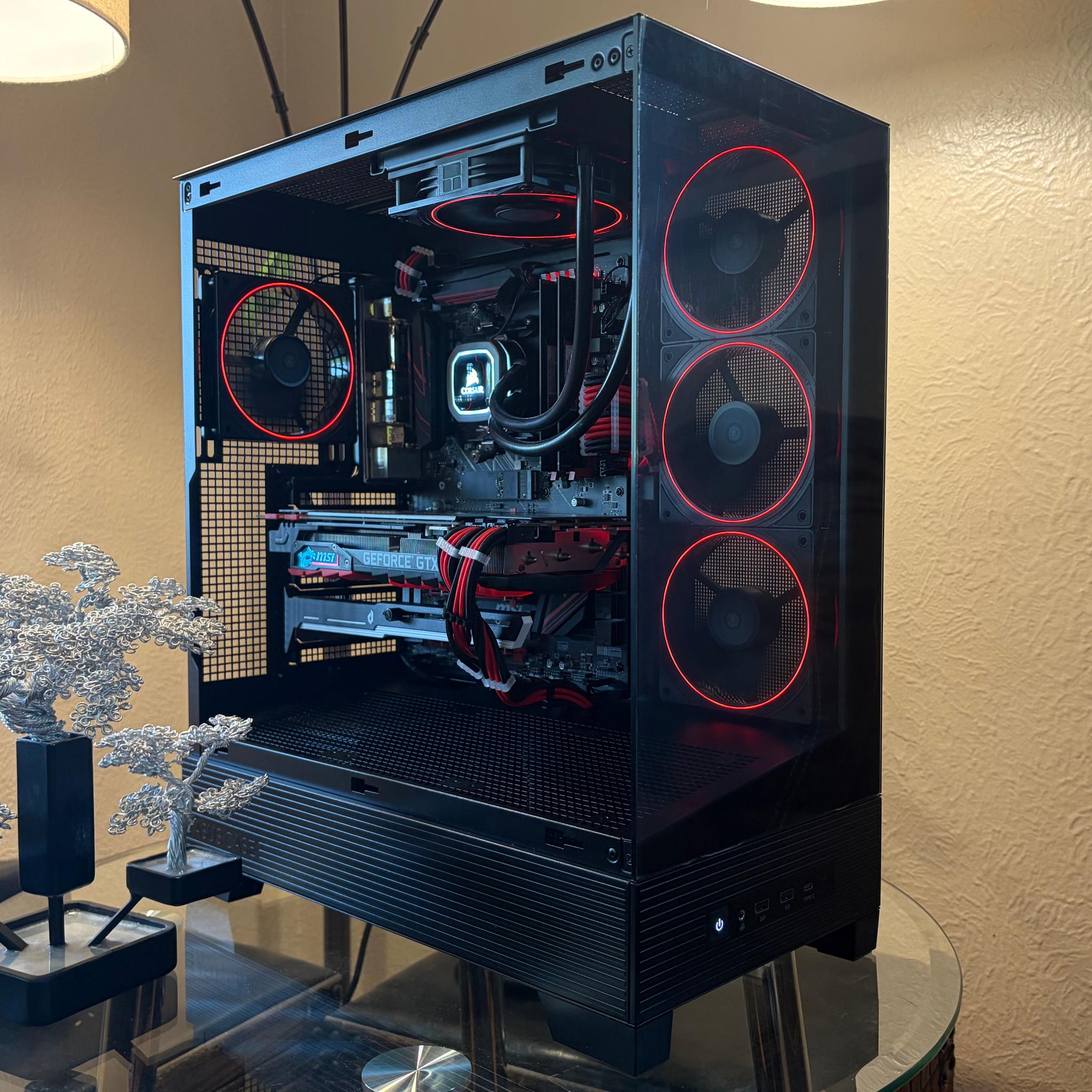Black/Red Gaming PC - GTX 1080 Ti | Ryzen 5 5500 | 16gb RAM | 512gb NVMe | Windows 11 | WiFi + BT