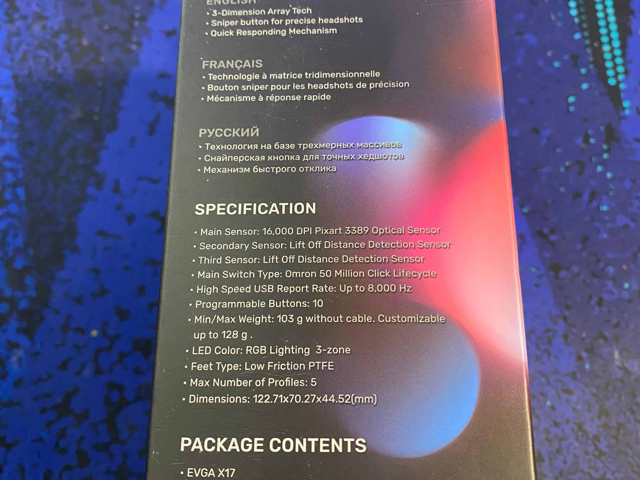 EVGA X17 Gaming Mouse, Wired, Black, Customizable, 16,000 DPI, 5 Profiles, 10 Buttons