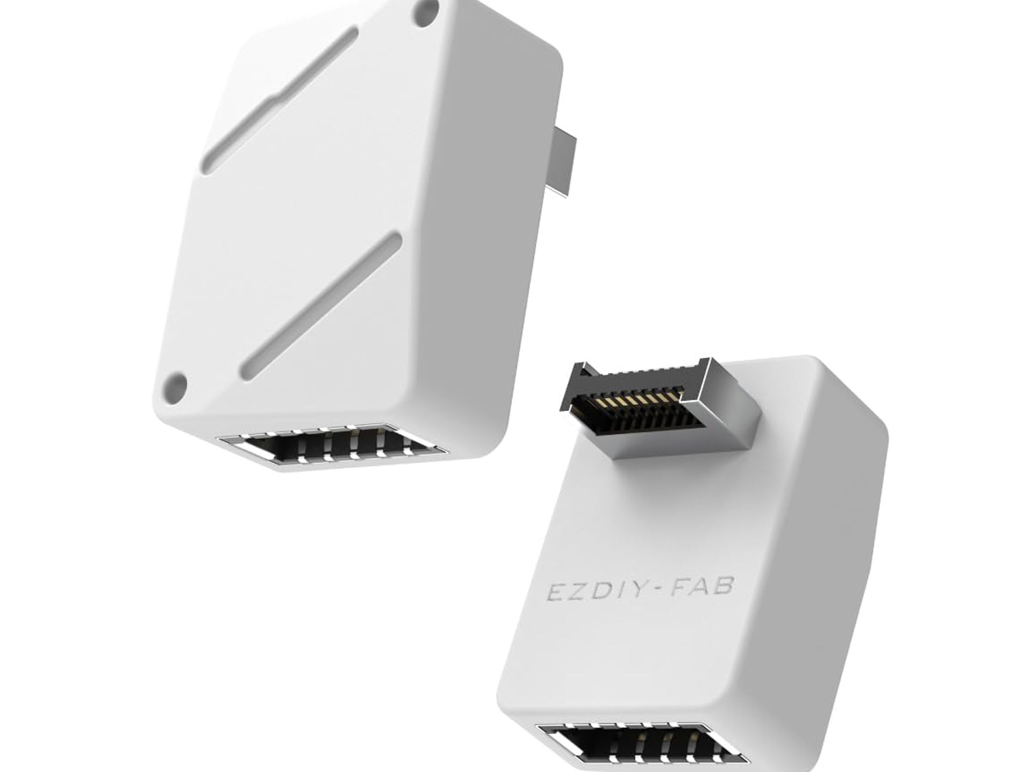 EZDIY-FAB USB 3.2 Gen 2 Type-E 90 Degree L-Shape Adapter White STD Motherboard USB-C Header