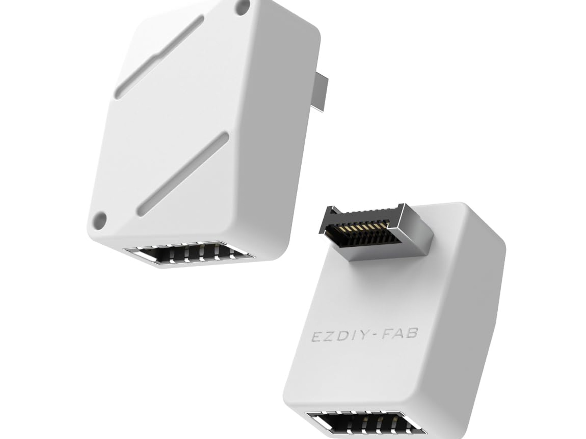 EZDIY-FAB USB 3.2 Gen 2 Type-E 90 Degree L-Shape Adapter White STD Motherboard USB-C Header