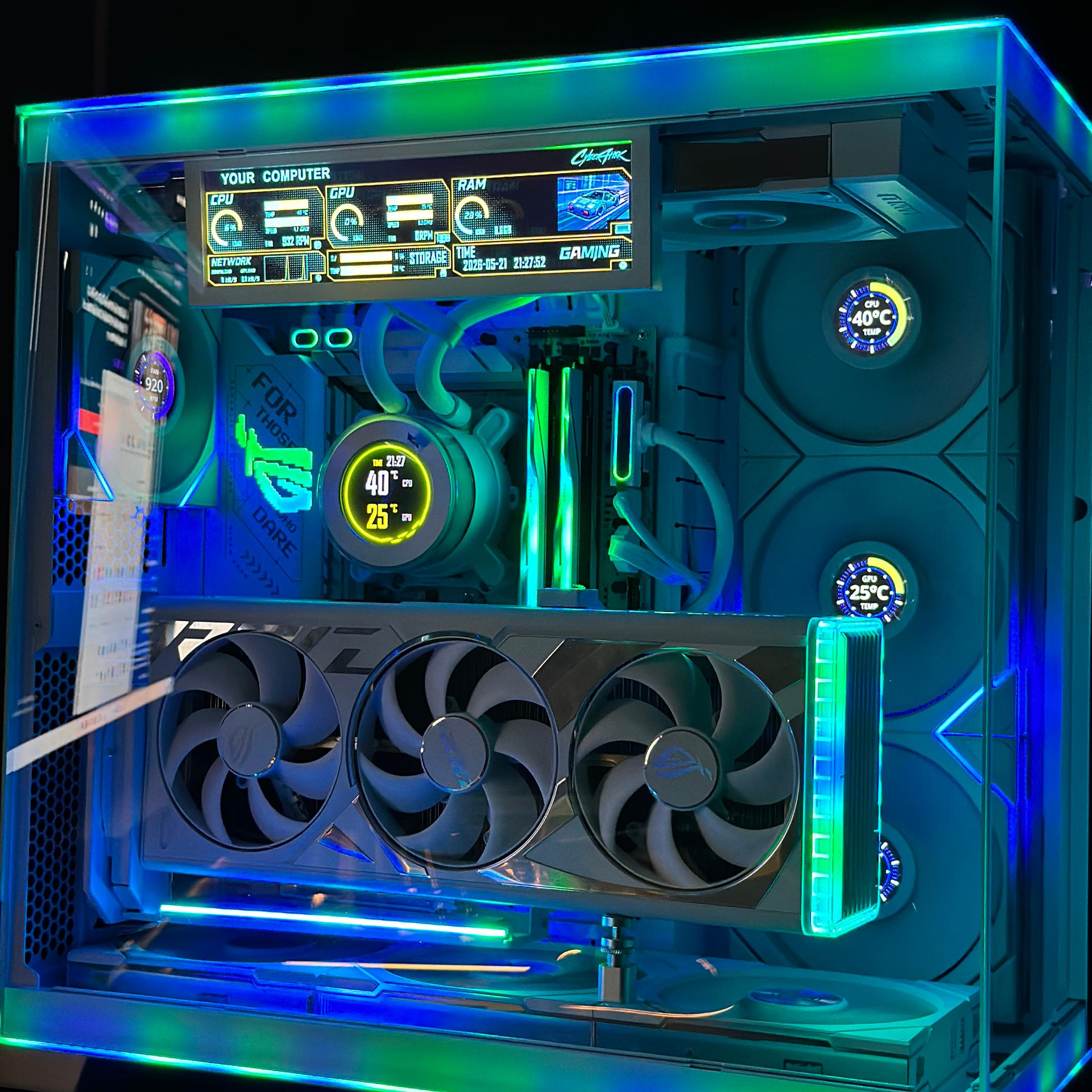 RTX 4090 Ryzen 9800X3D 64GB DDR5 4TB SSD Liquid Cooled White Build
