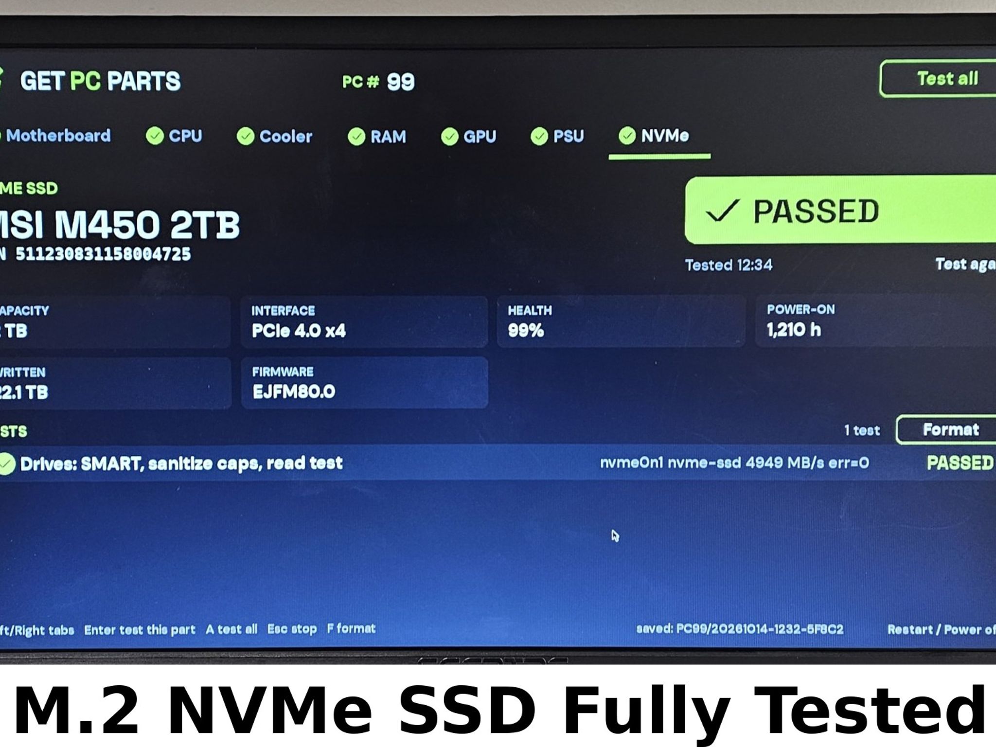 2TB NVMe M.2 SSD MSI SPATIUM M450 Gen4