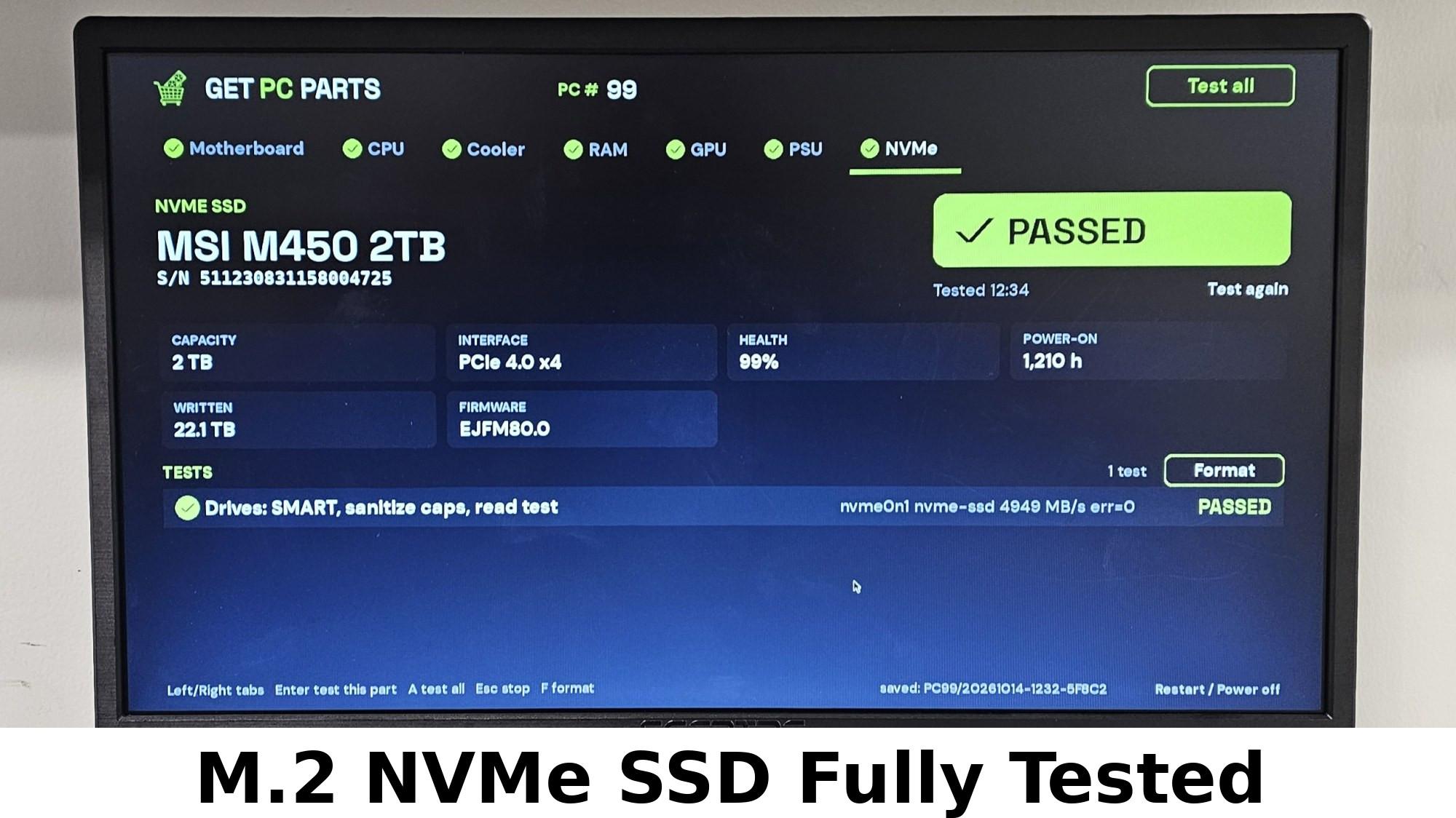 2TB NVMe M.2 SSD MSI SPATIUM M450 Gen4