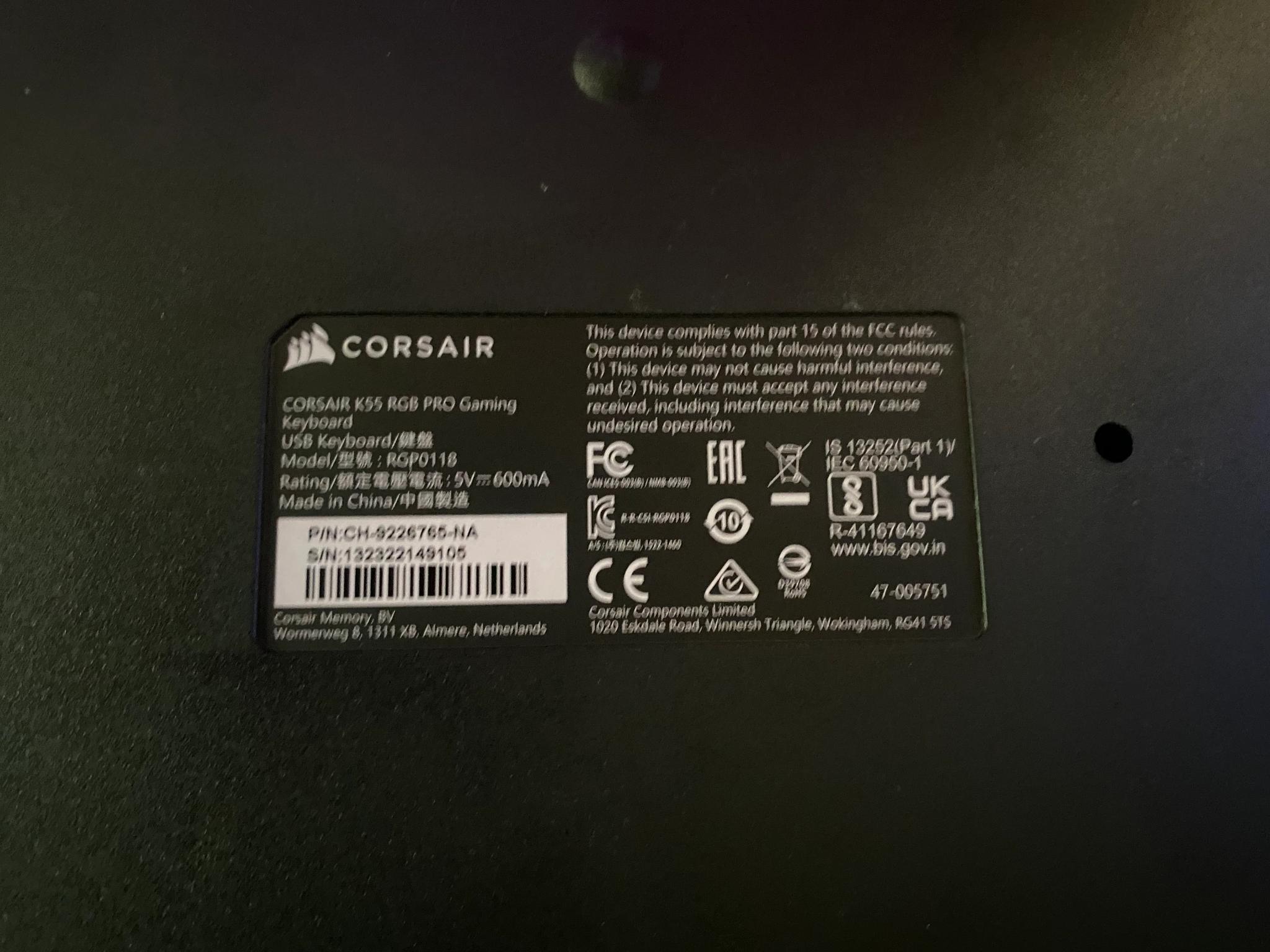 Corsair K55 Rgb Pro