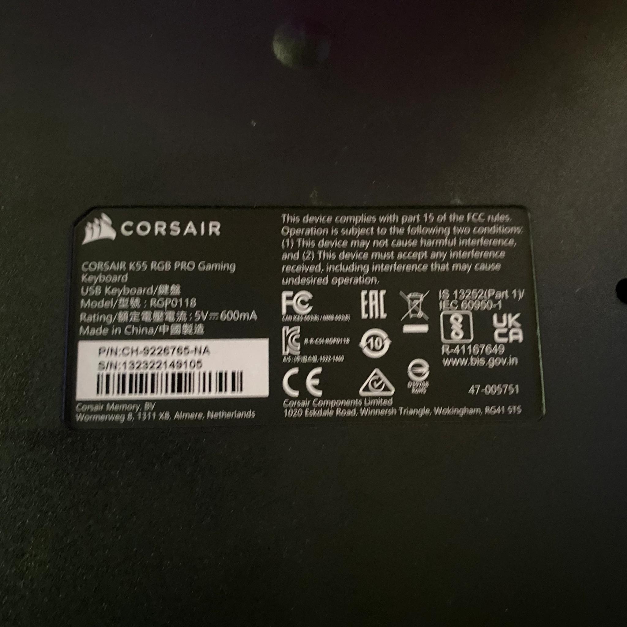 Corsair K55 Rgb Pro