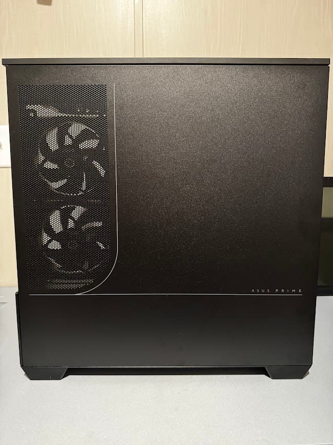 Title: ASUS Prime AP202 ARGB Panoramic mATX Case - Black – Like New