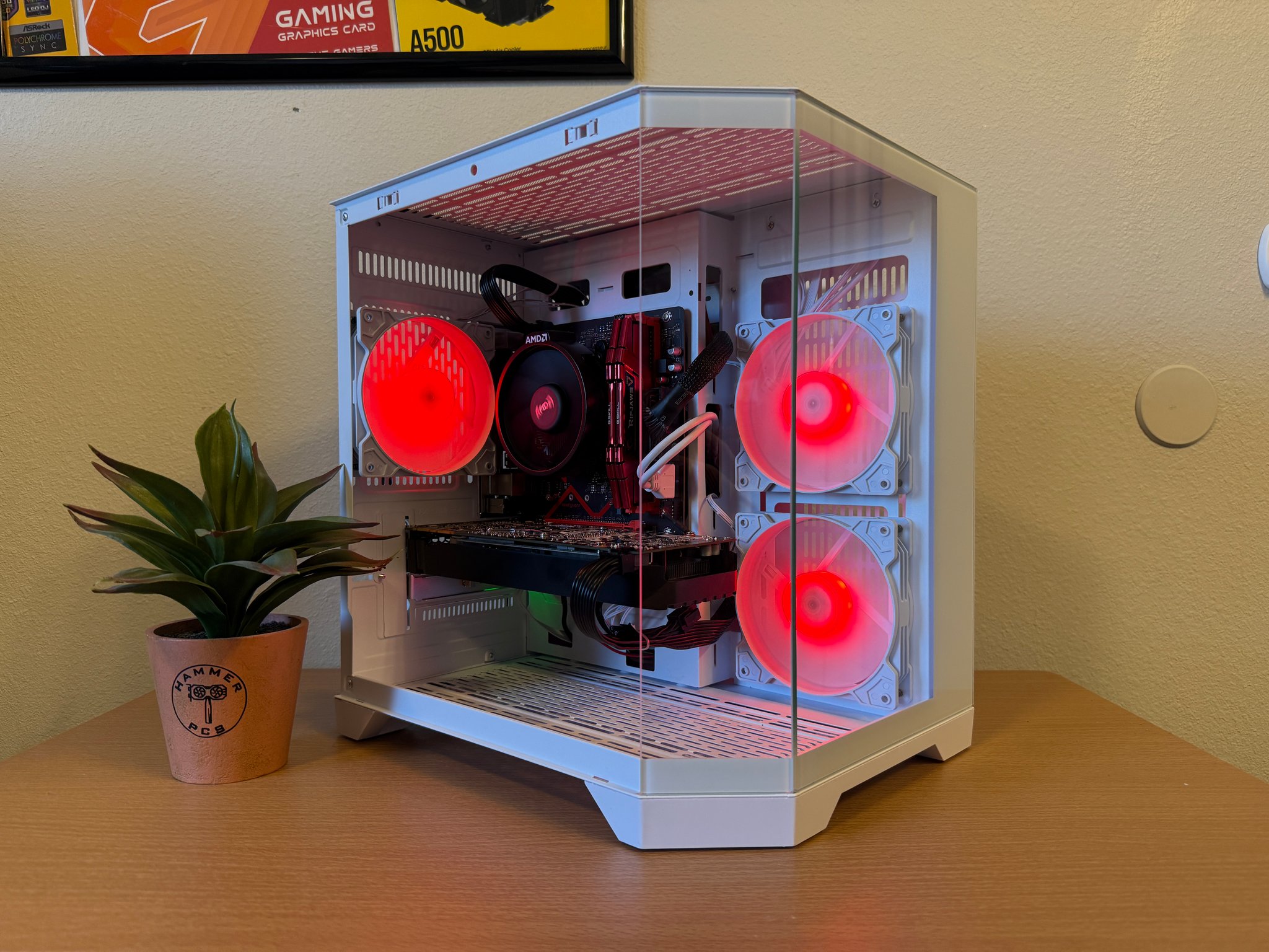 💈Custom White/Red RGB Gaming PC💈| Ryzen 3, GTX 1070, 16gb RAM | Fortnite, CoD, Arc Raiders, More!