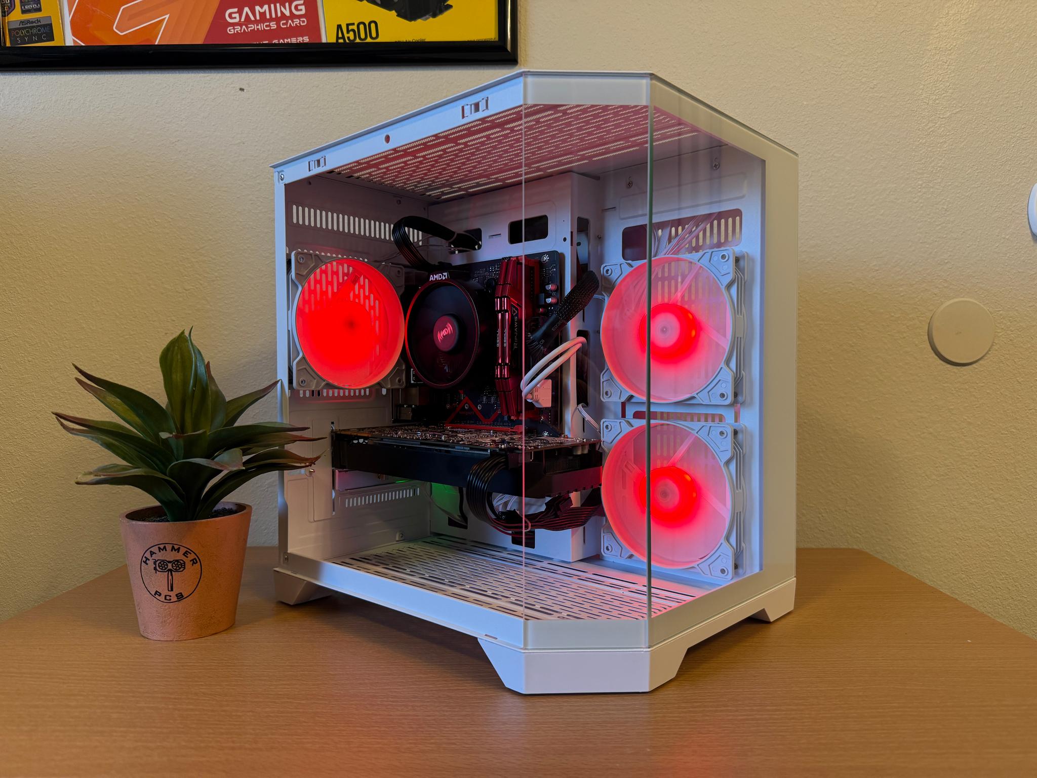 💈Custom White/Red RGB Gaming PC💈| Ryzen 3, GTX 1070, 16gb RAM | Fortnite, CoD, Arc Raiders, More!