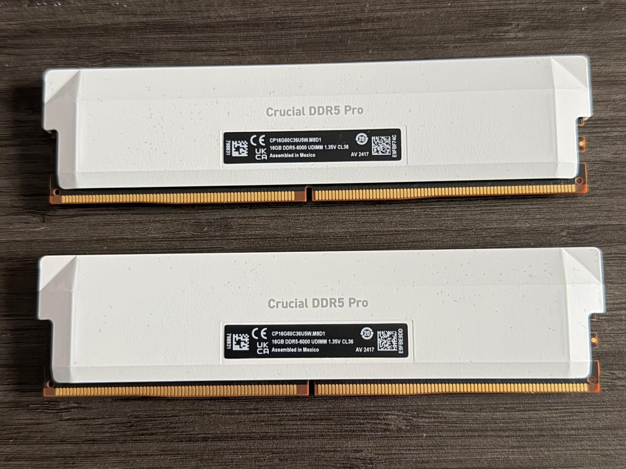 Crucial Pro 32GB DDR5 RAM Kit (2x16GB) CL36 6000MHz