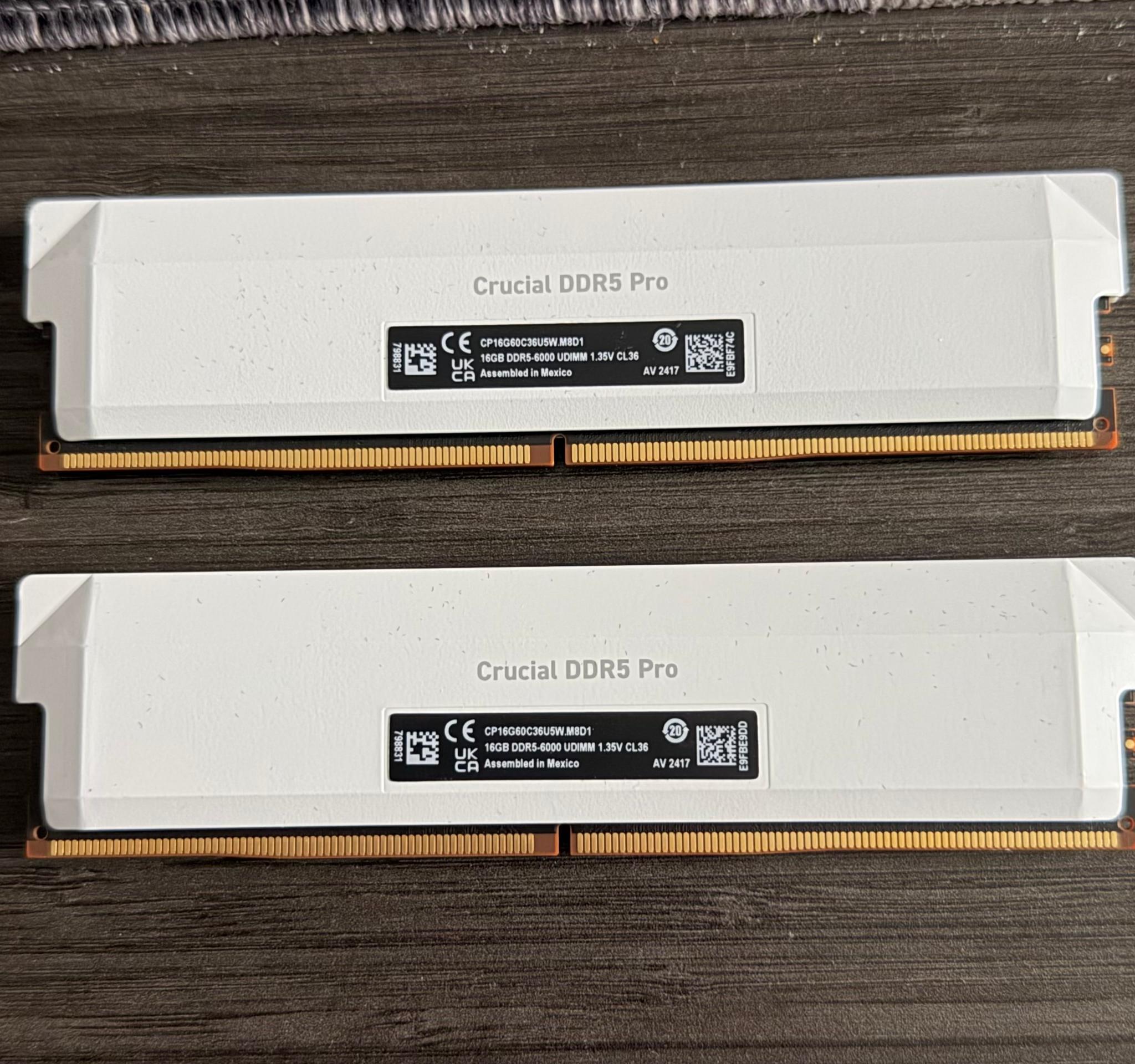 Crucial Pro 32GB DDR5 RAM Kit (2x16GB) CL36 6000MHz