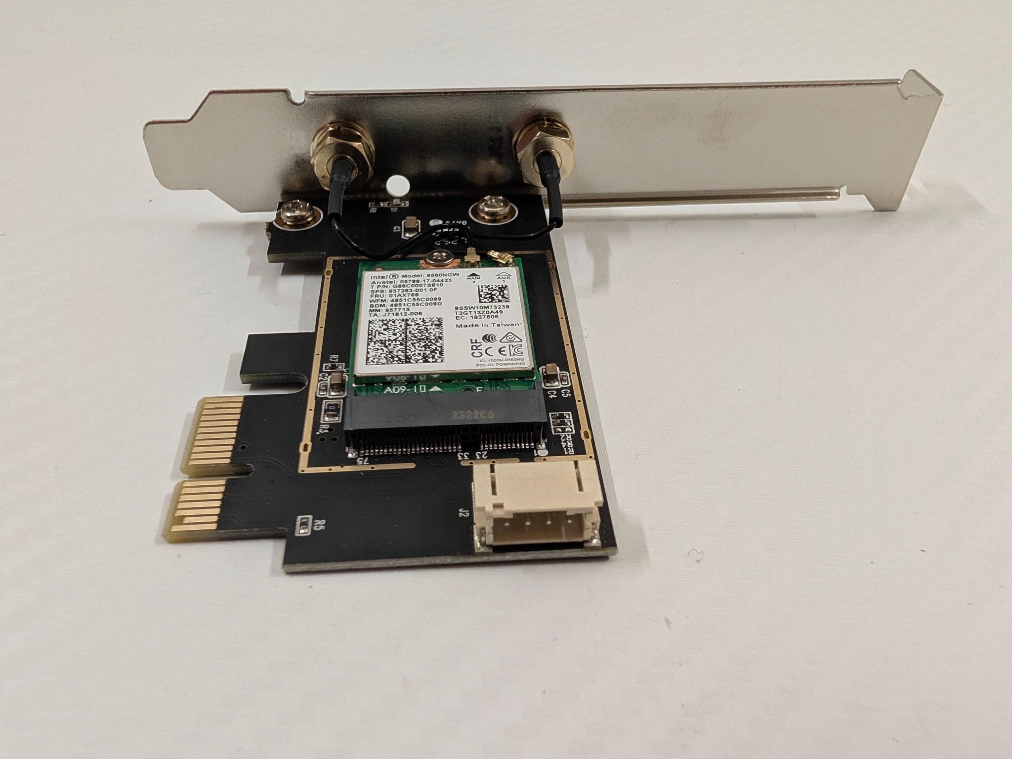 WiFi 5 PCIe Card | Intel AC 9560 Chip, 867Mbps Dual-Band 2.4GHz/5GHz, Bluetooth 4.2