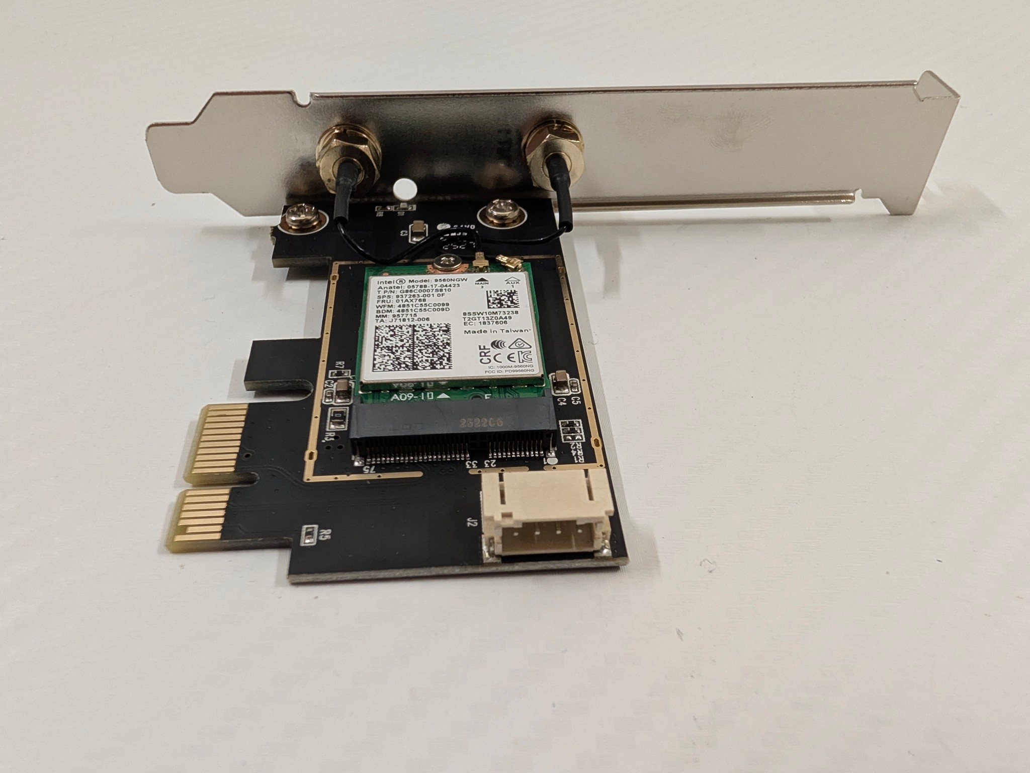 WiFi 5 PCIe Card | Intel AC 9560 Chip, 867Mbps Dual-Band 2.4GHz/5GHz, Bluetooth 4.2