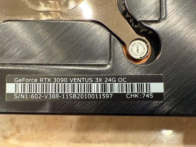 MSI GeForce RTX 3090 VENTUS 3X 24G OC 24GB GDDR6X Graphics Card