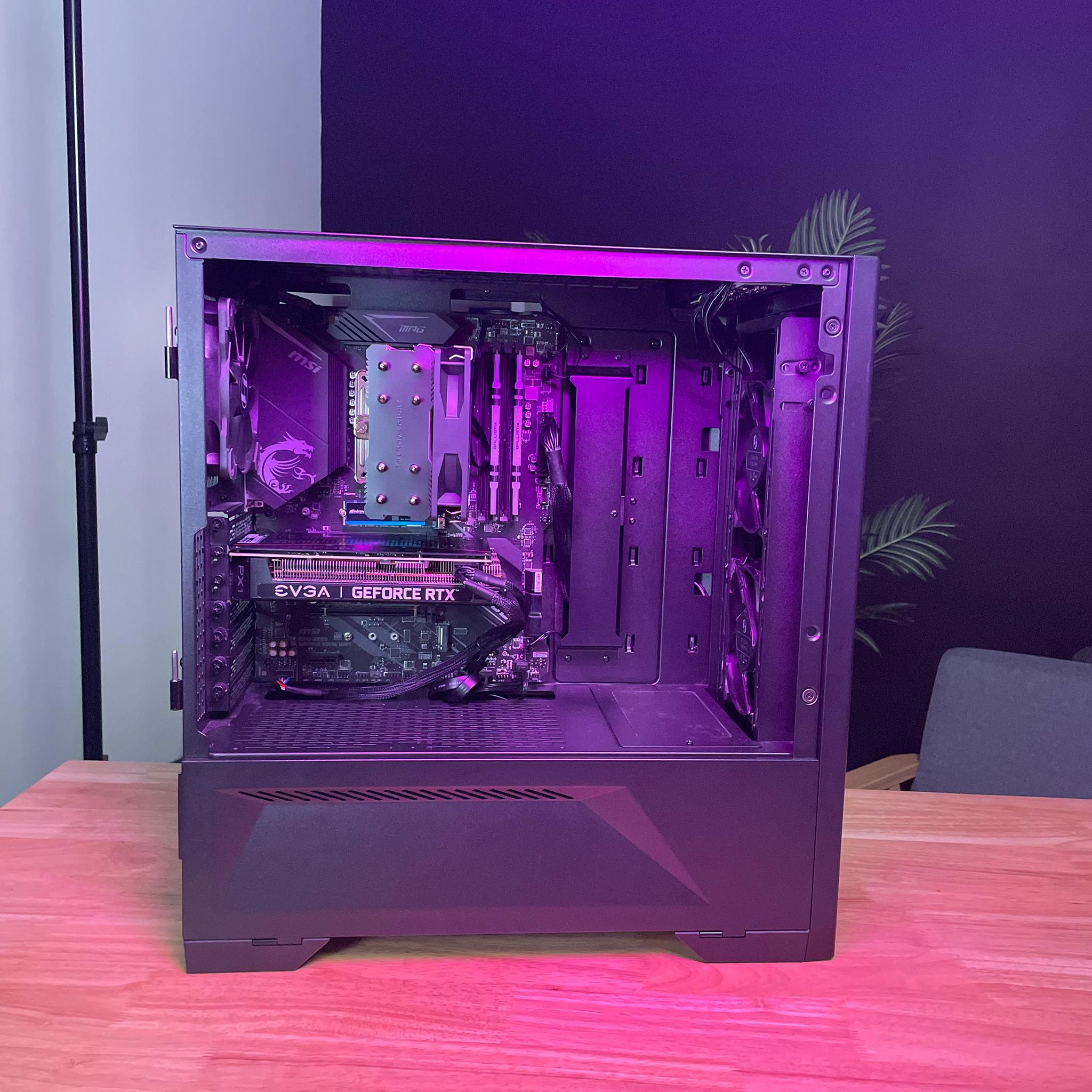 High-Performance Gaming PC: Ryzen 5 5600x, RTX 3060, 512GB NVMe SSD, 16GB RAM, RGB Tower