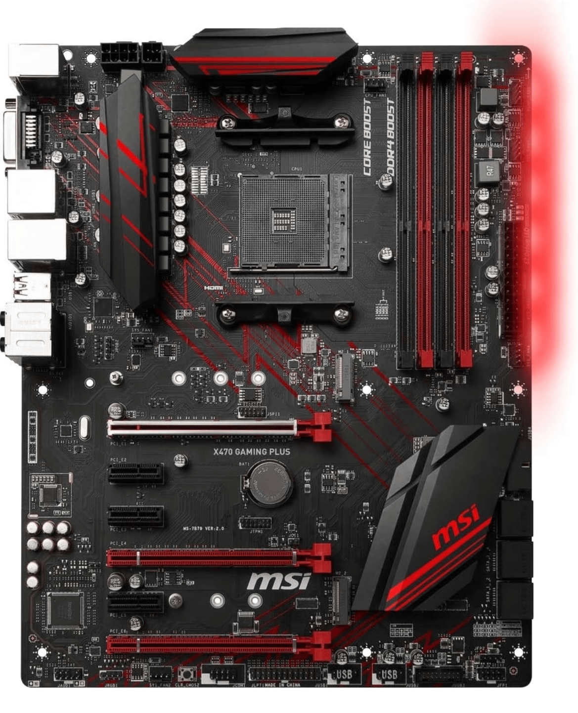 MSI X470 Gaming Plus AMD AM4 ATX DDR4-SDRAM Motherboard