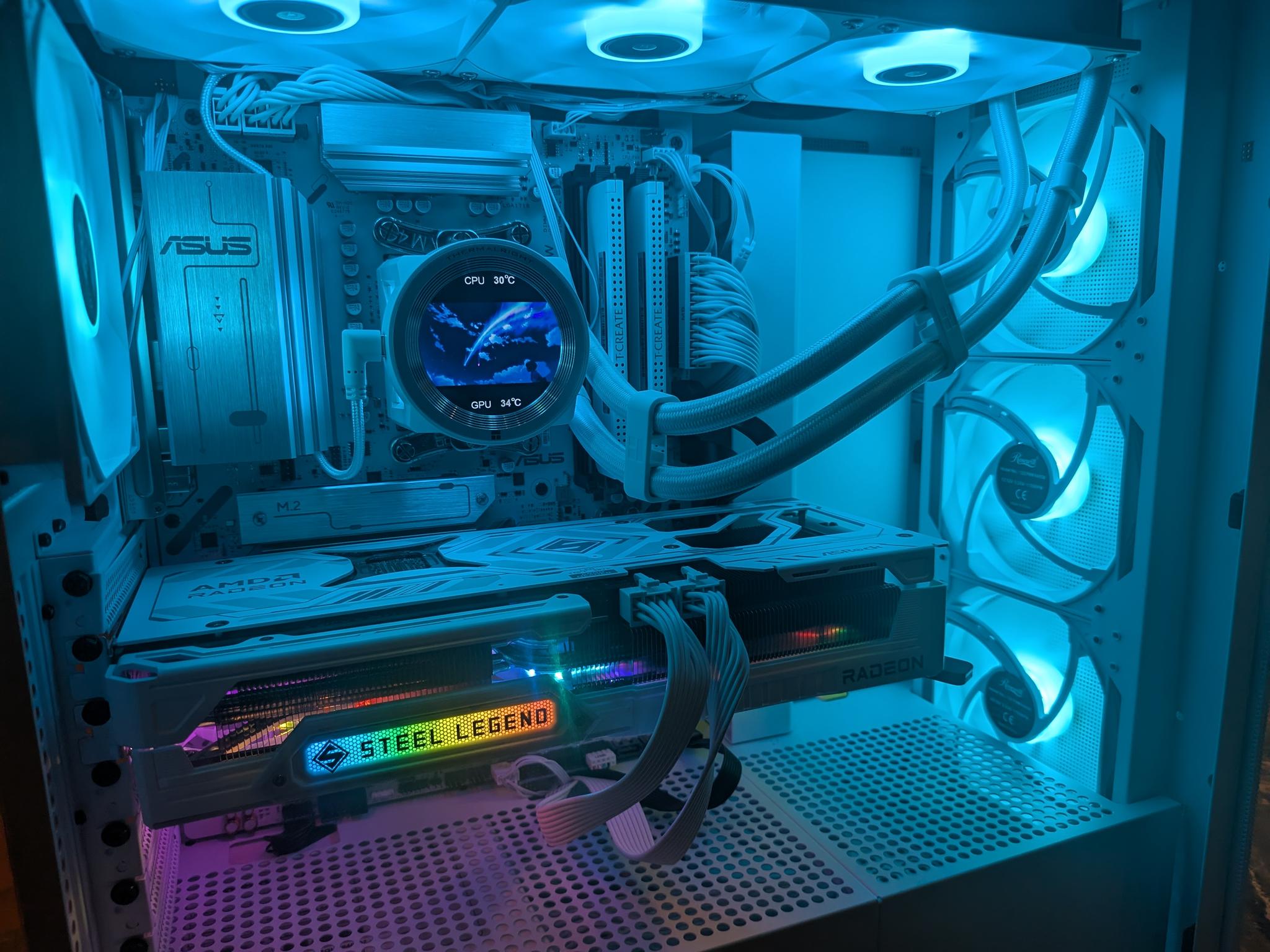 4K Ice Machine - RX 9070 XT, Ryzen 7 7800X3D, 64 GB DDR5, 4 TB Gen 4 NVME, Liquid Cooled, RGB