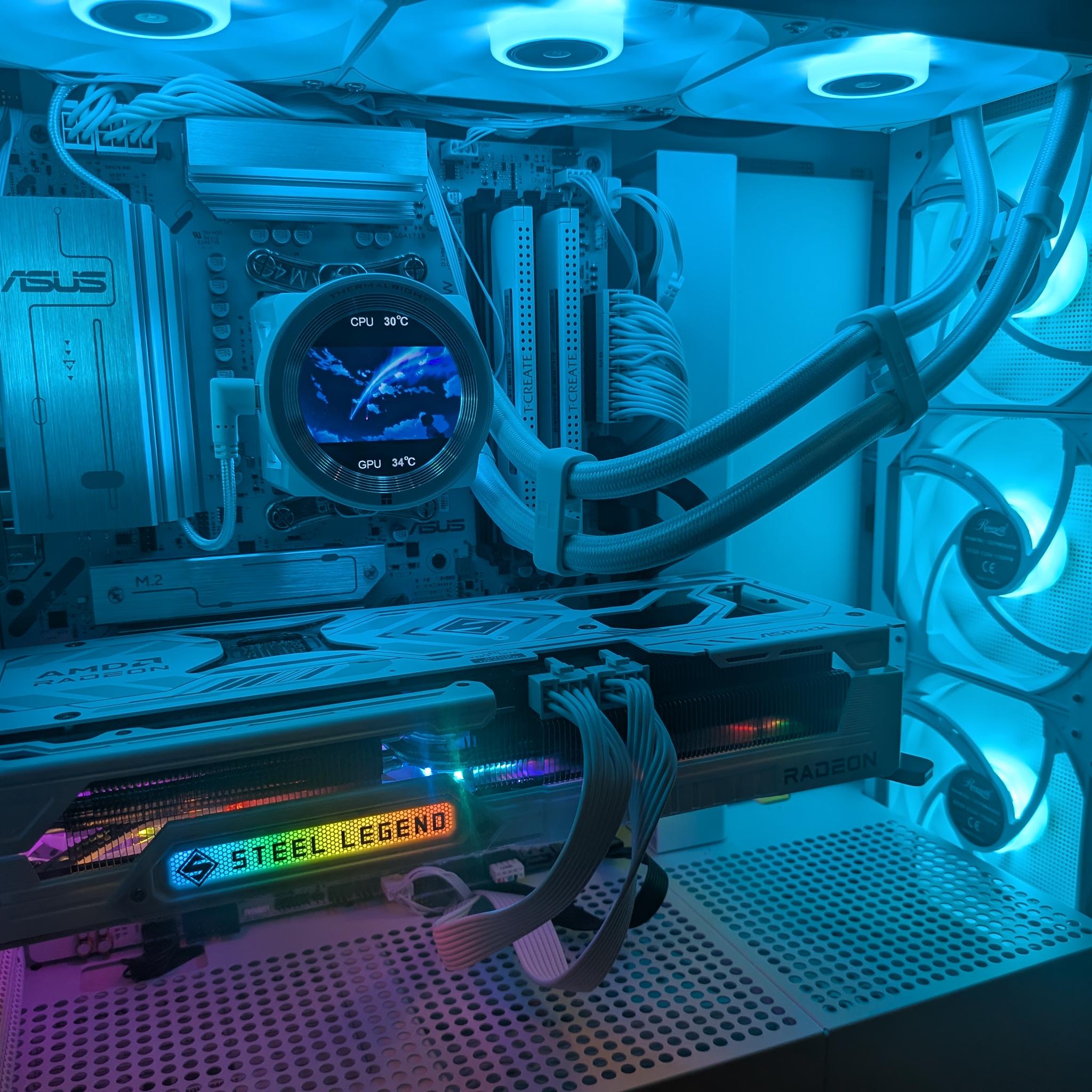 4K Ice Machine - RX 9070 XT, Ryzen 7 7800X3D, 64 GB DDR5, 4 TB Gen 4 NVME, Liquid Cooled, RGB