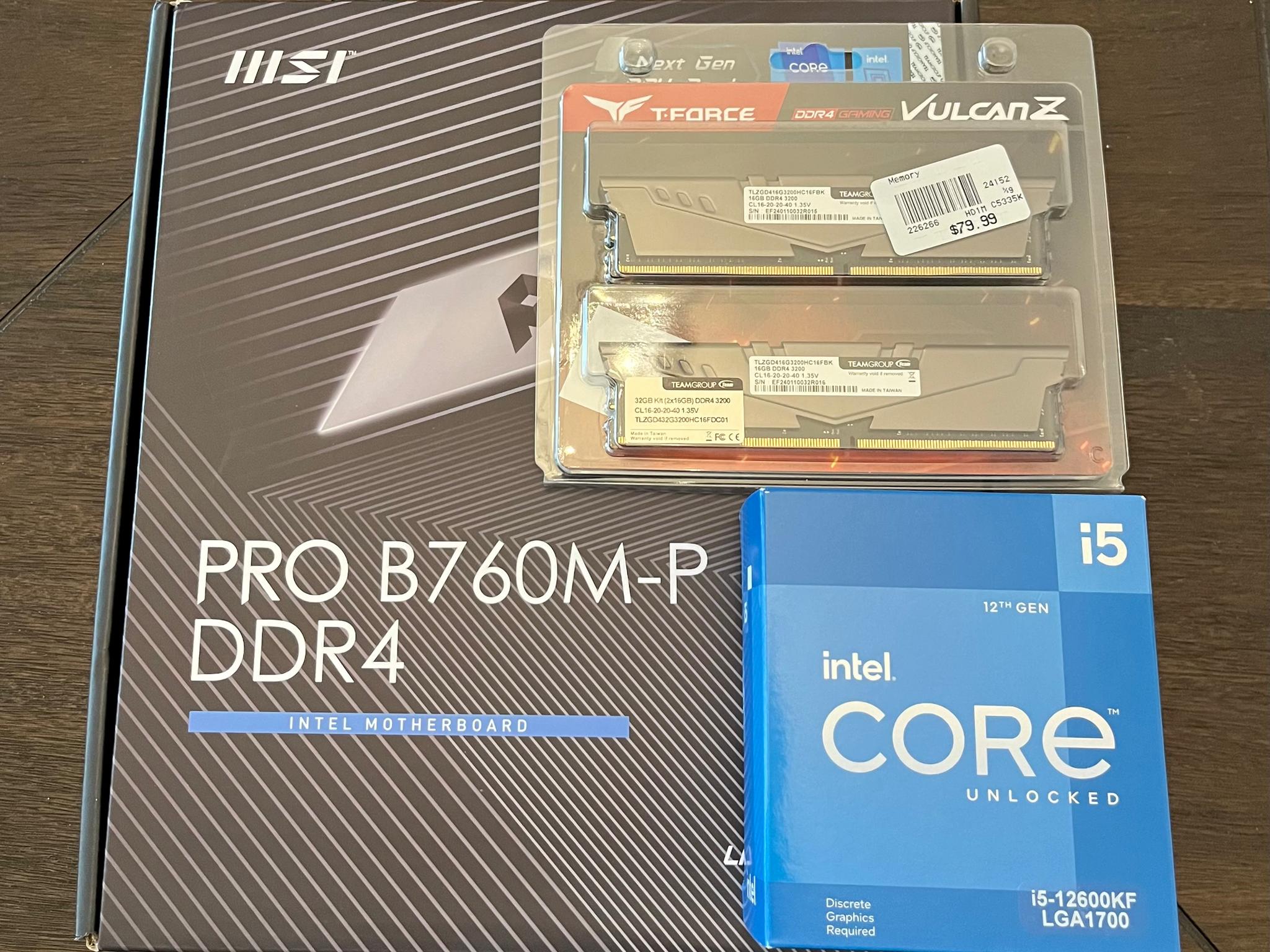 i5 12600KF/ 32GB DDR4/ B760M SEALED Combo