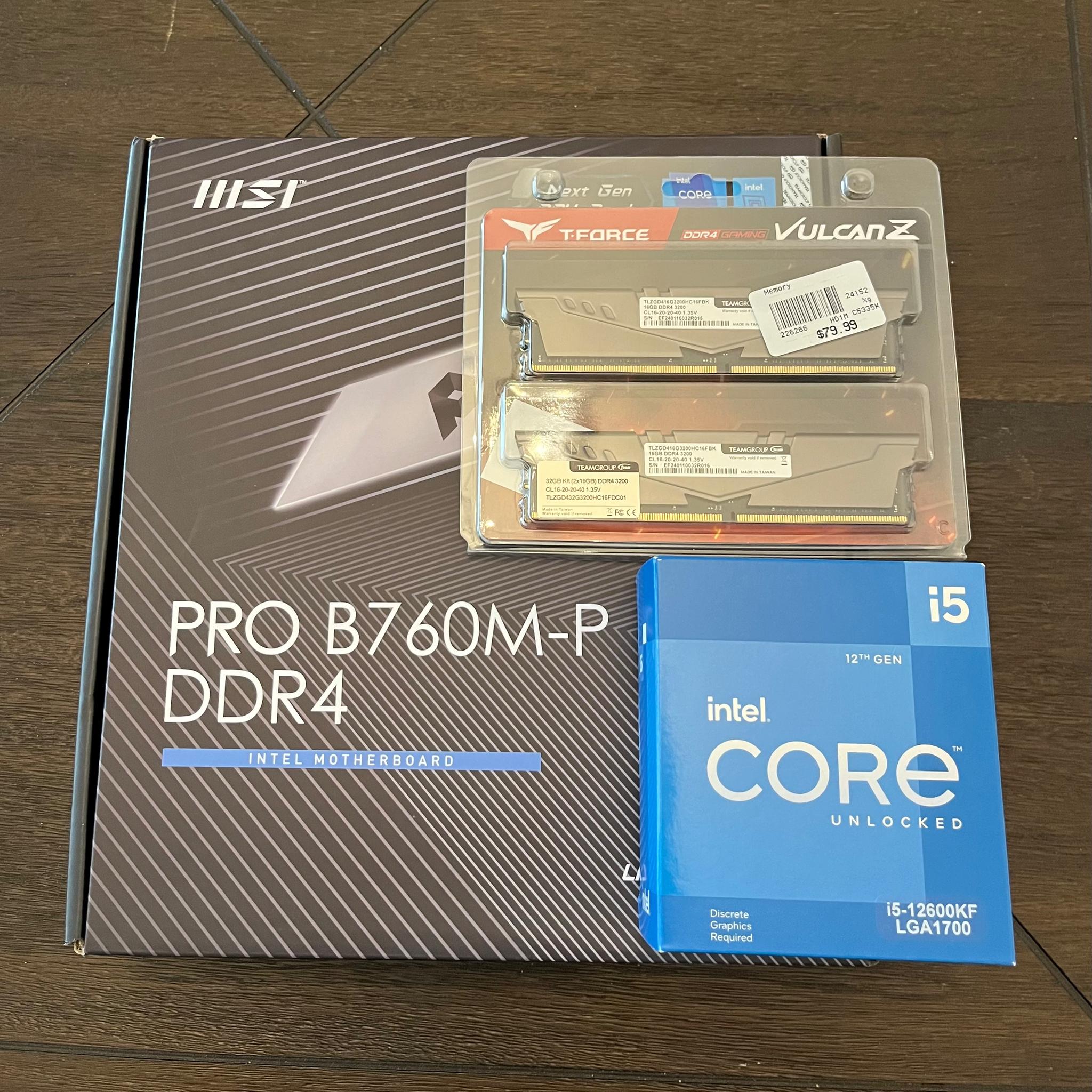 i5 12600KF/ 32GB DDR4/ B760M SEALED Combo