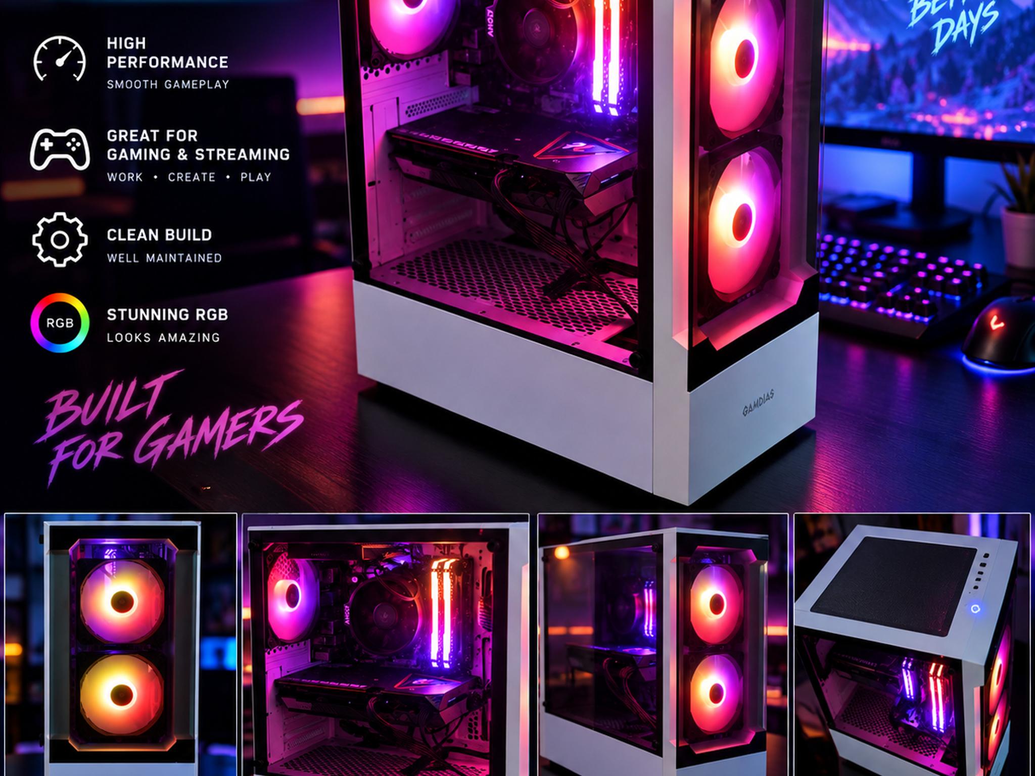 | RX 6500 XT 8GB Gaming PC | Ryzen 5 5600 | !Free Monitor! | "The Ghost" |
