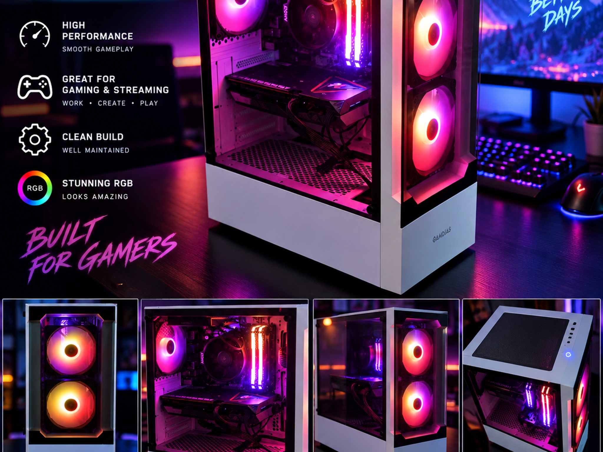 | RX 6500 XT 8GB Gaming PC | Ryzen 5 5600 | !Free Monitor! | "The Ghost" |
