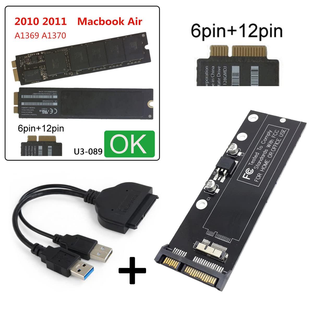 USB 3.0 to 12+6Pin SSD and SATA 22Pin PCB Disk Drive for 2010 2011 MAC Air A1369 A1370 SSD
