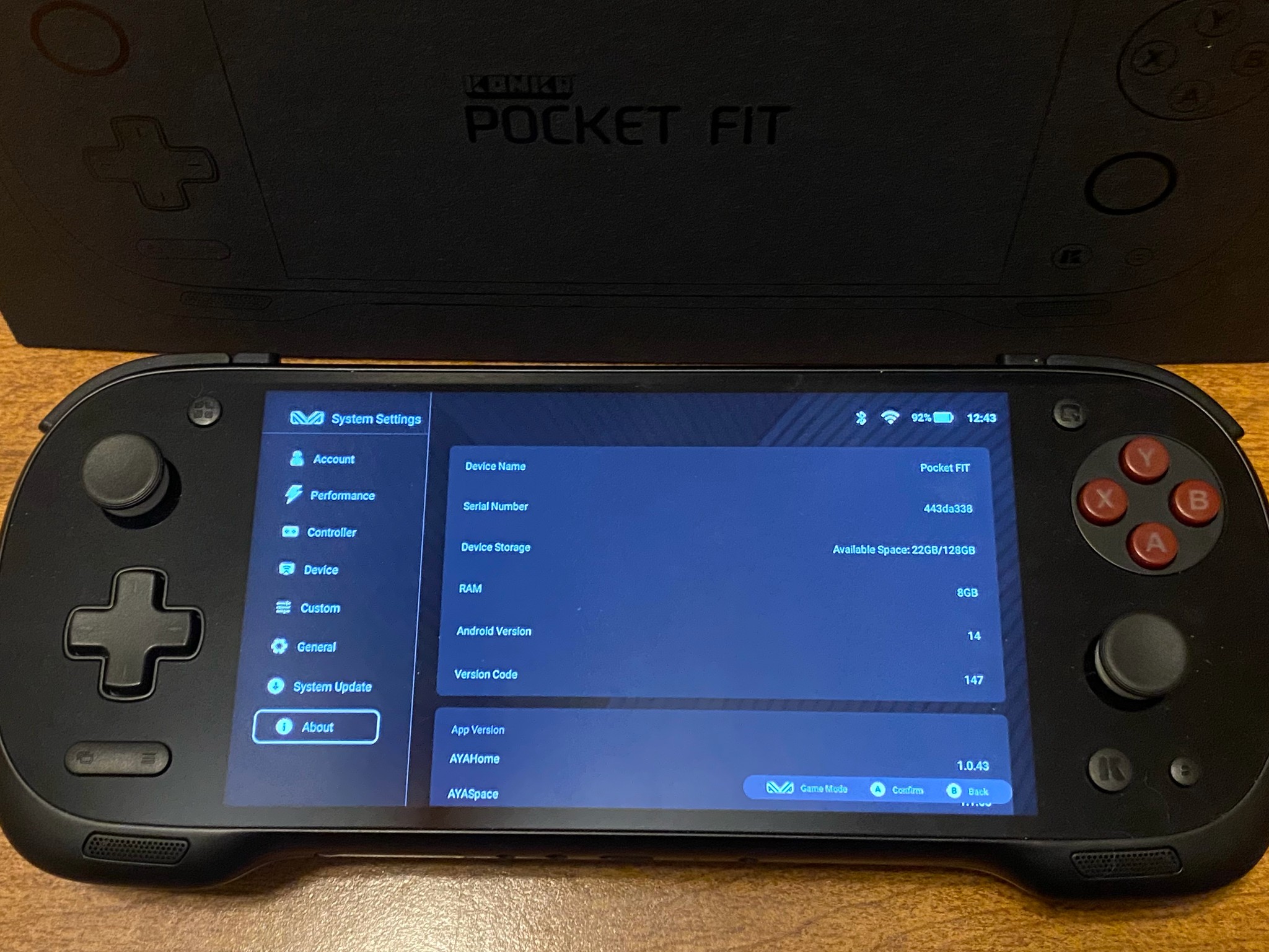 AYANEO KONKR Pocket Fit w/ 8GB RAM & 128GB Storage - Phantom Black