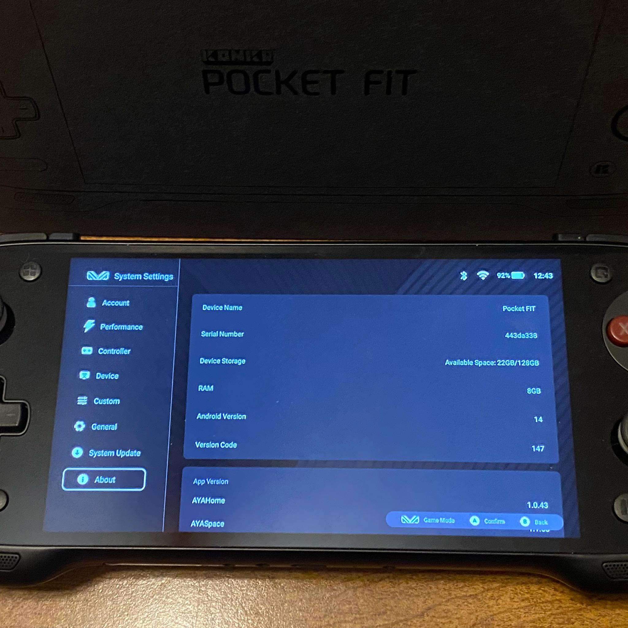 AYANEO KONKR Pocket Fit w/ 8GB RAM & 128GB Storage - Phantom Black