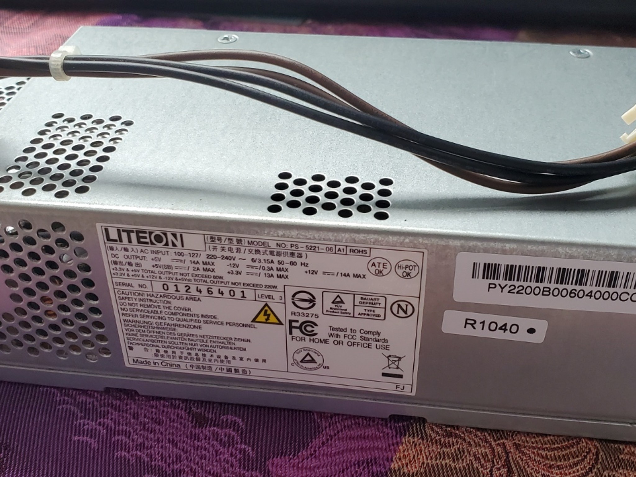 LiteOn ps-5221-06 220W SFF Power Supply