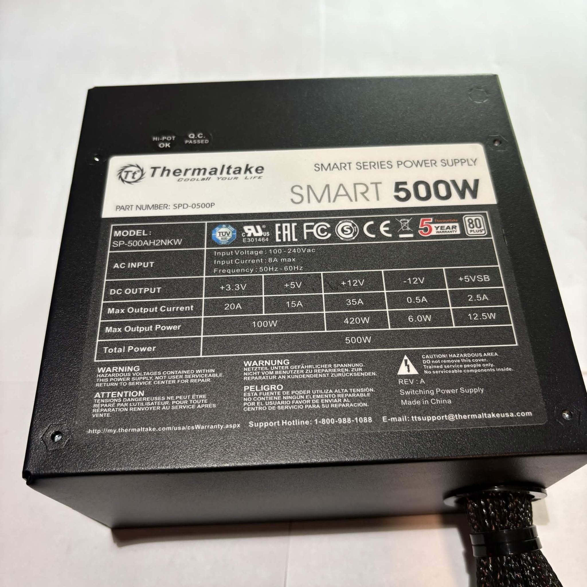Thermaltake Smart 500W PSU 80+ Power Supply (NM)