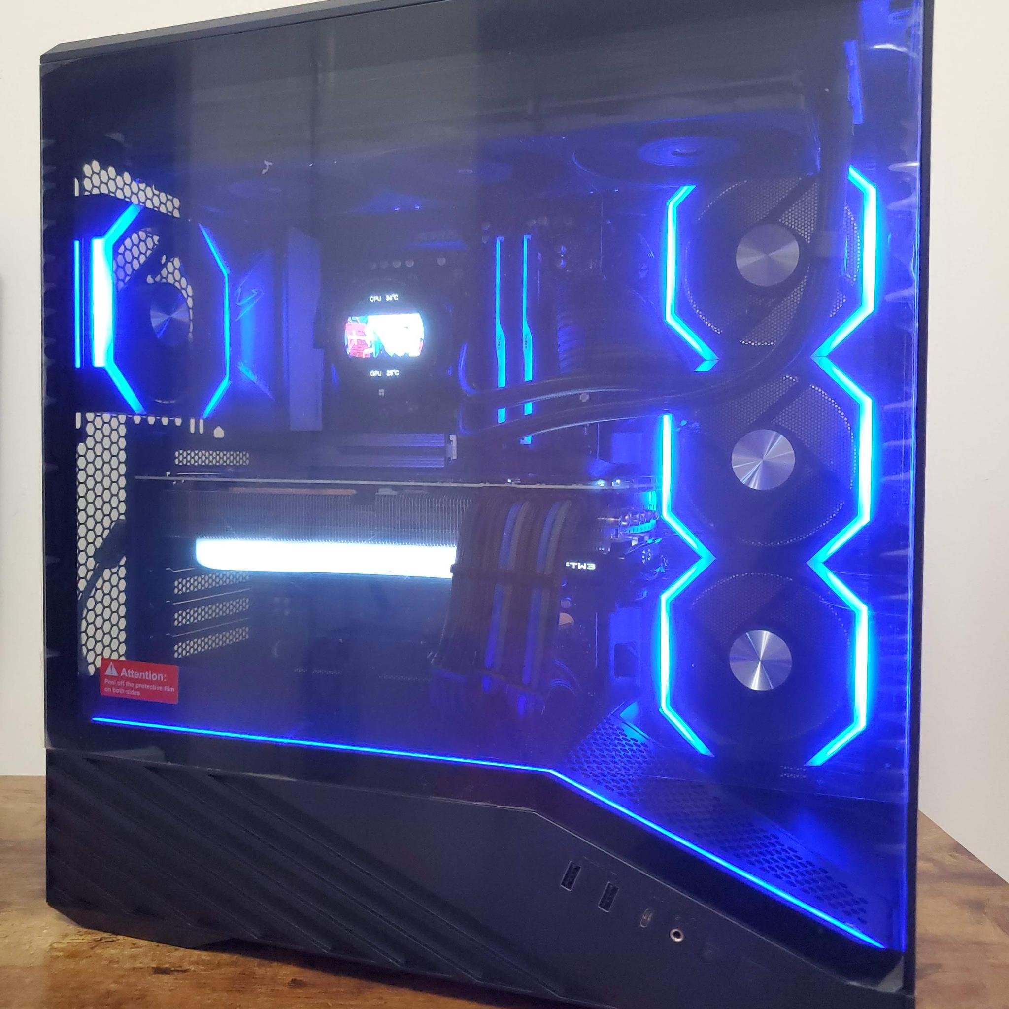🔵 Sapphire Shadow: Ryzen 7 7700X | RTX 3080 Ti | 32GB DDR5 | 1TB NVMe | ATX Powerhouse 🚀