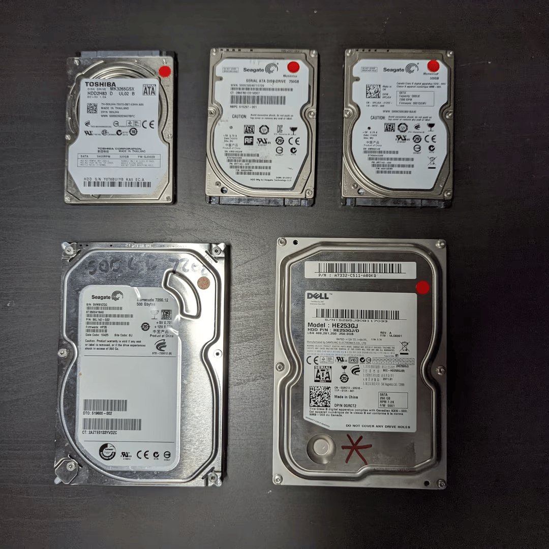 Lot of 5 Various Hard Drives | Read Description