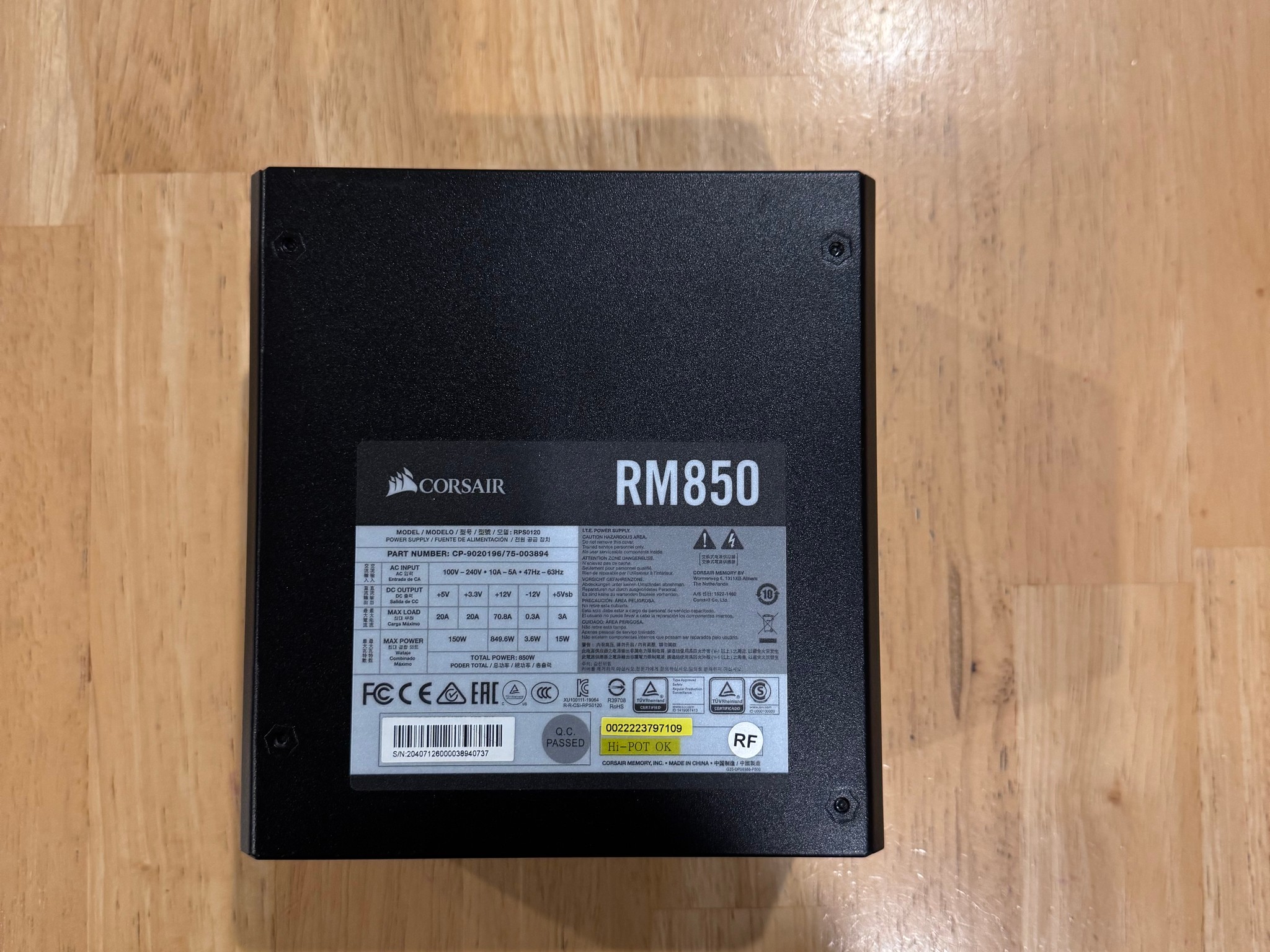 Corsair RM850W 80+ Gold Fully Modular PSU | Certified Refurbished | Tested & Working