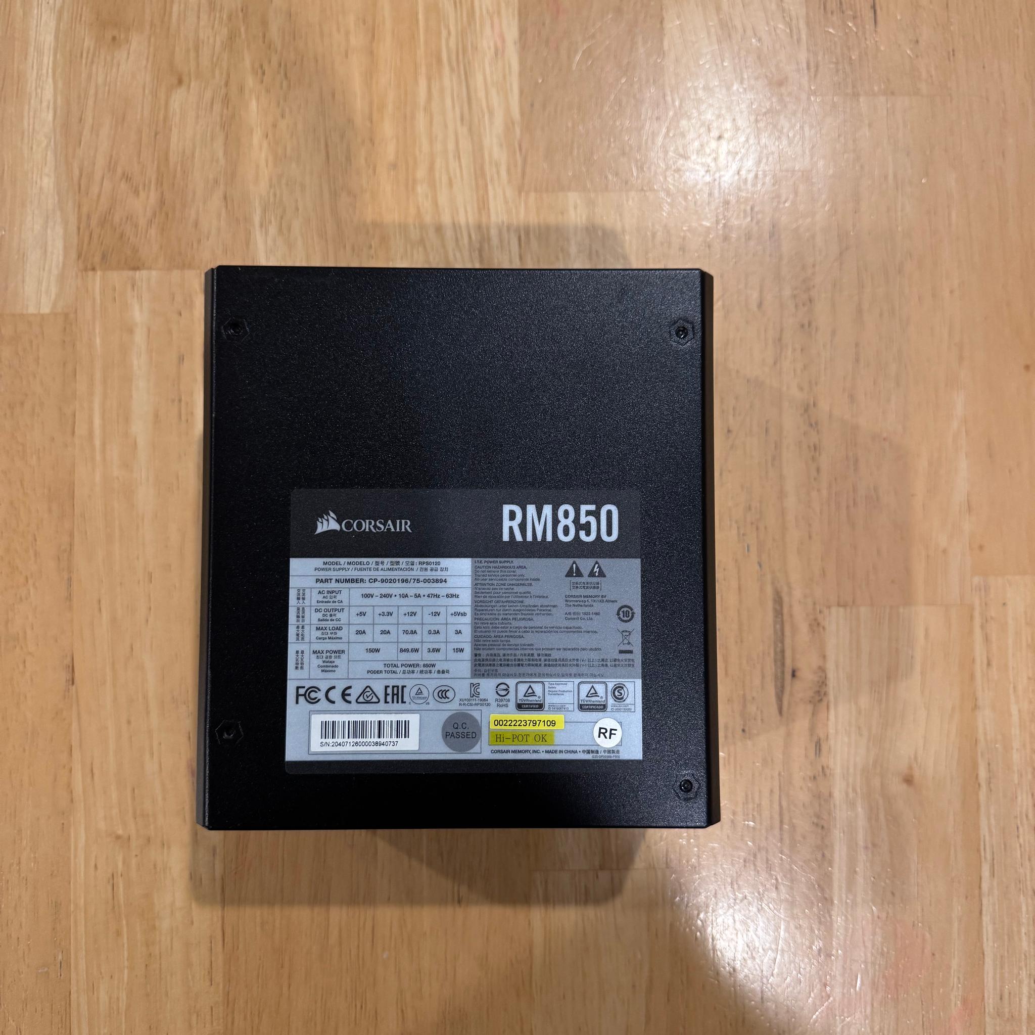 Corsair RM850W 80+ Gold Fully Modular PSU | Certified Refurbished | Tested & Working
