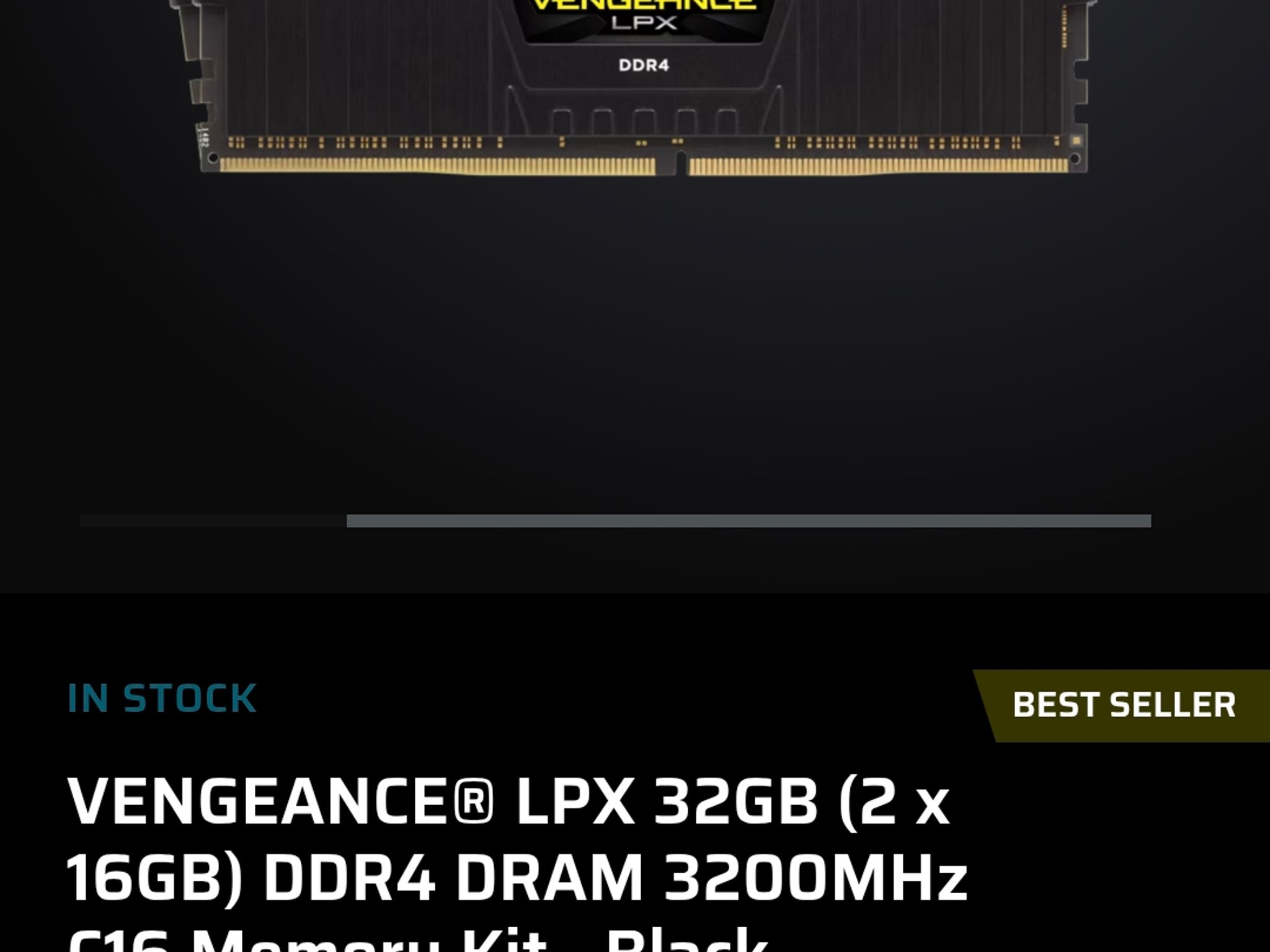 Corsair Vengeance LPX 32GB (2x16GB) DDR4 3200MHz C16