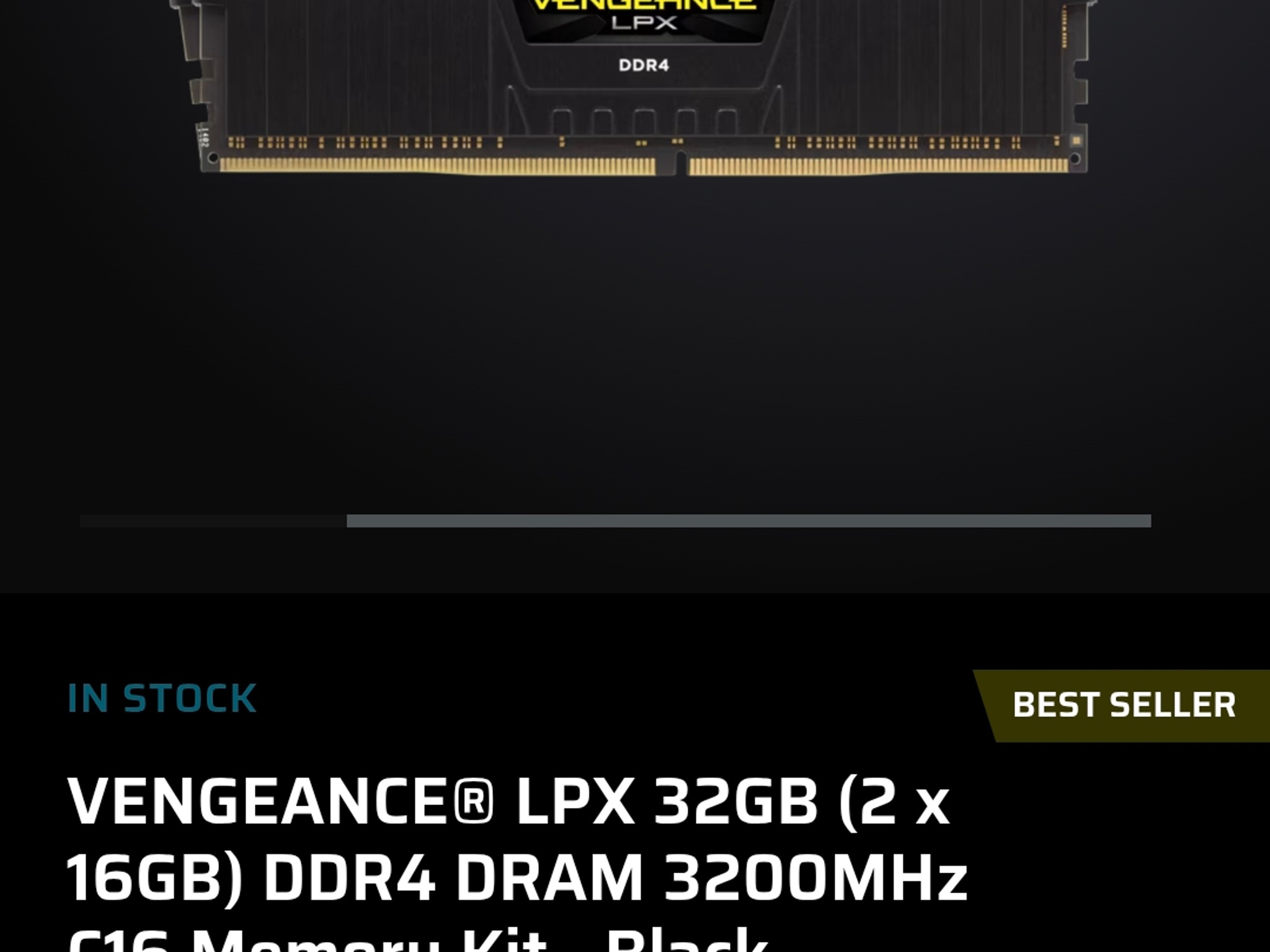 Corsair Vengeance LPX 32GB (2x16GB) DDR4 3200MHz C16
