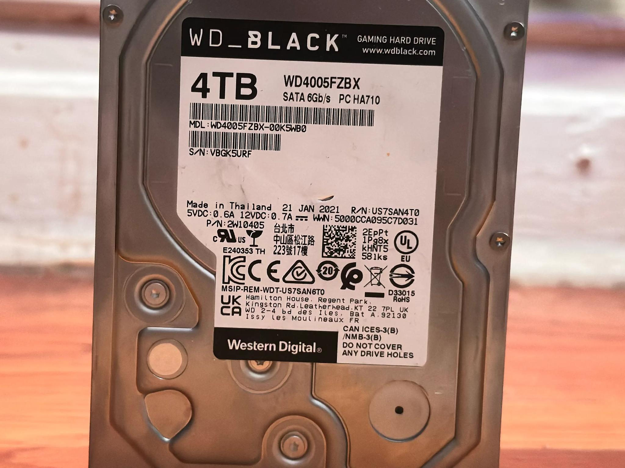 WD Black 4TB 7200RPM 3.5in HD - USED