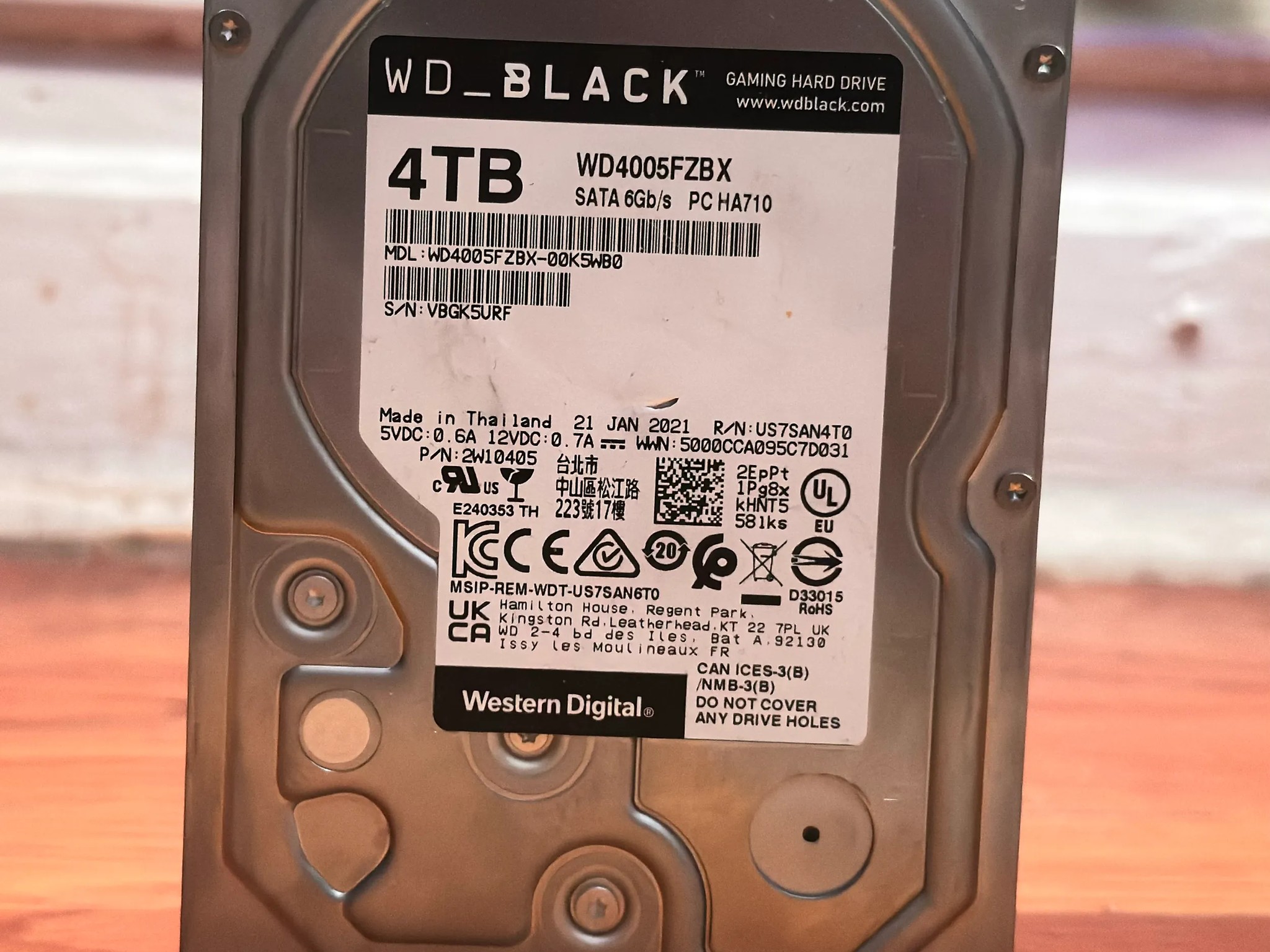 WD Black 4TB 7200RPM 3.5in HD - USED