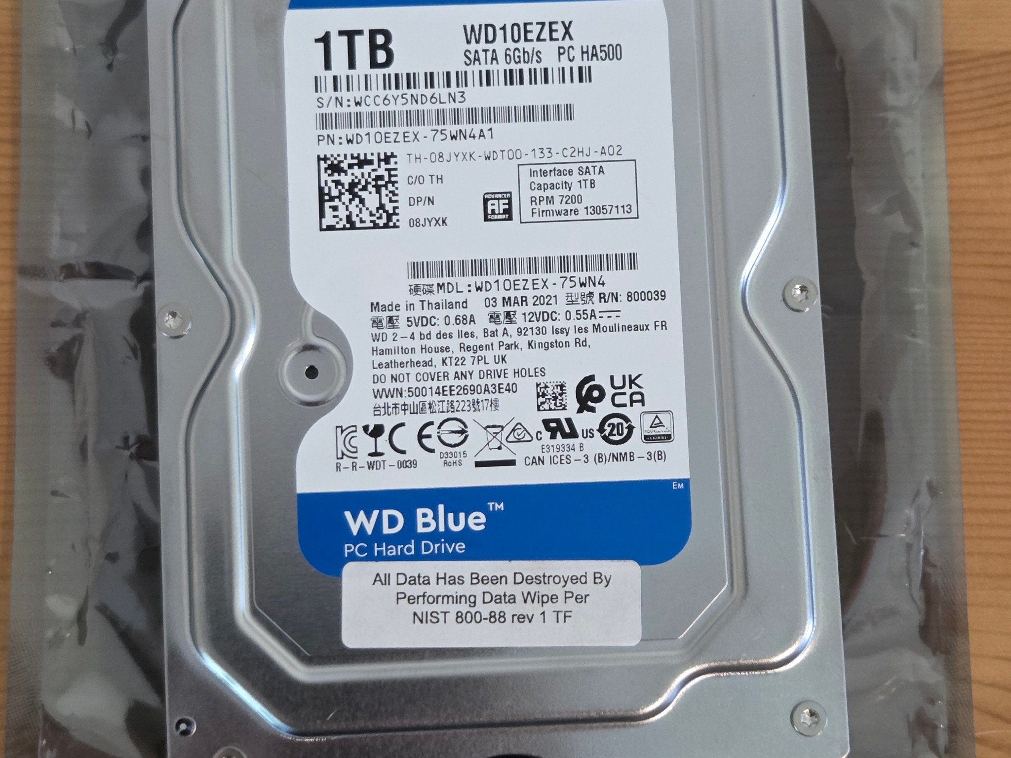 WD Blue 1TB SATA HDD
