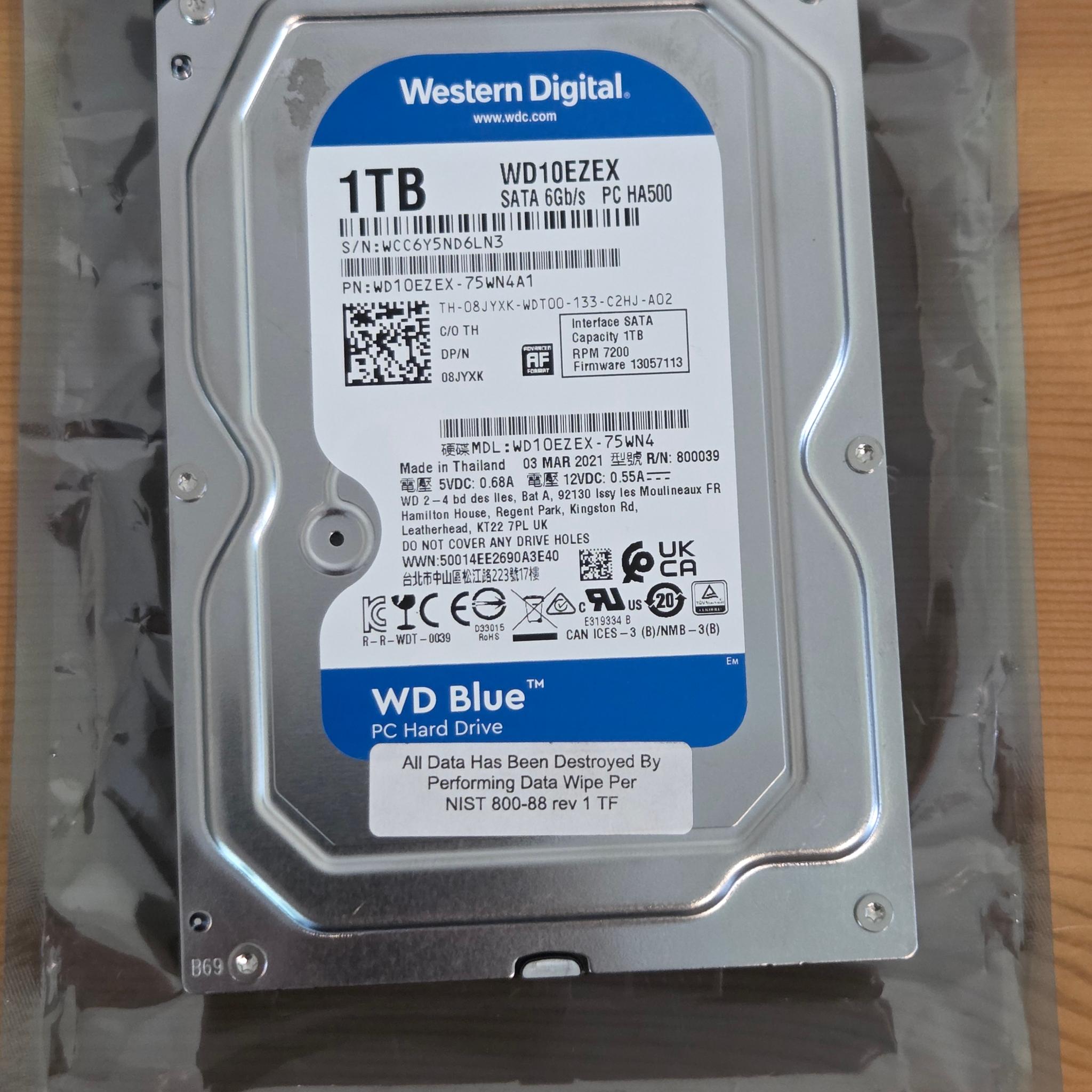 WD Blue 1TB SATA HDD